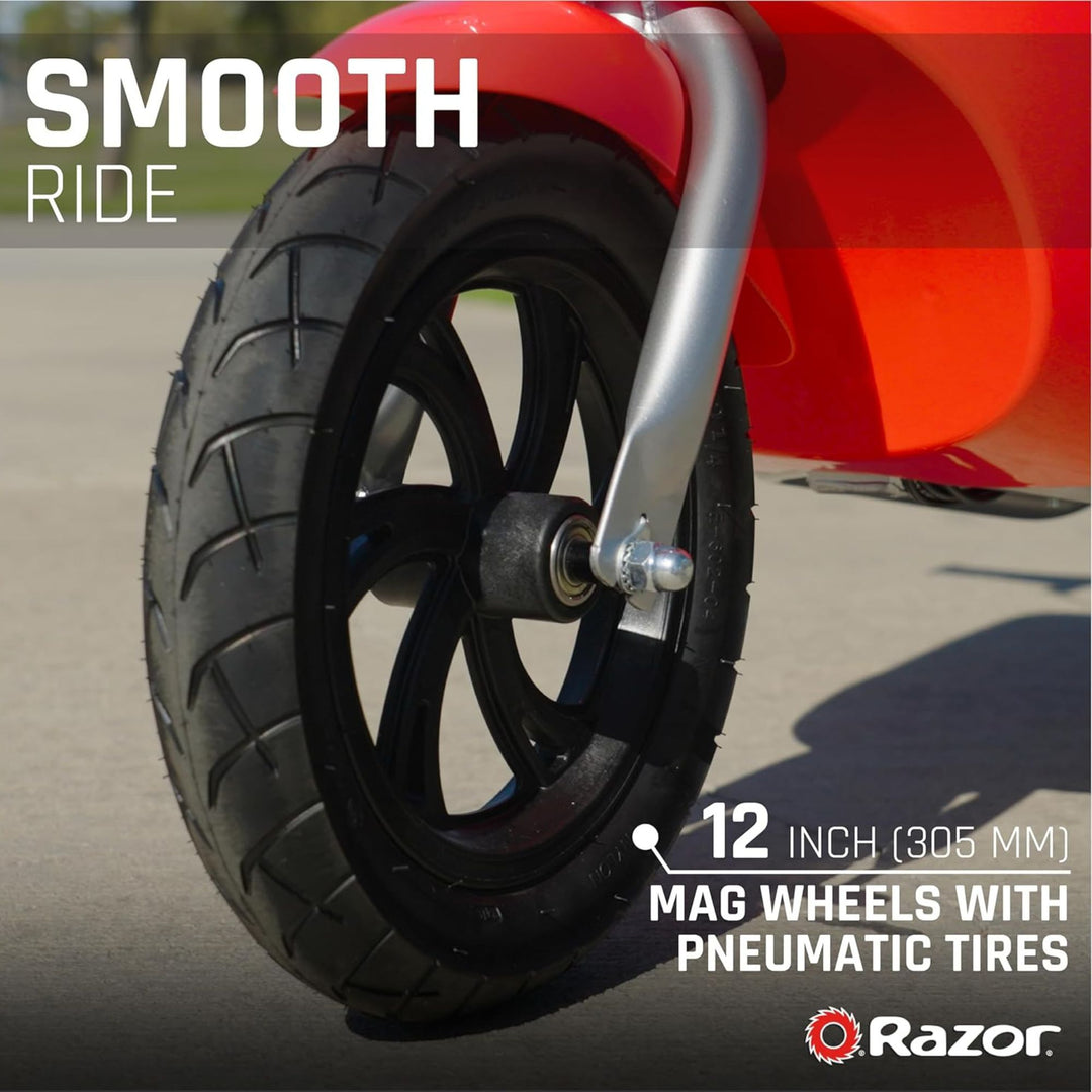 Razor Pocket Mod Roma Miniature Euro-Style Electric Scooter for Ages 8+, Red