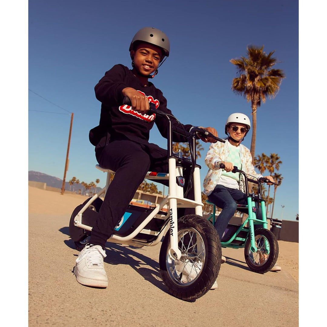 Razor Rambler 12 Electric Retro Minibike w/ 250W Motor & 24V Battery, White - VMInnovations