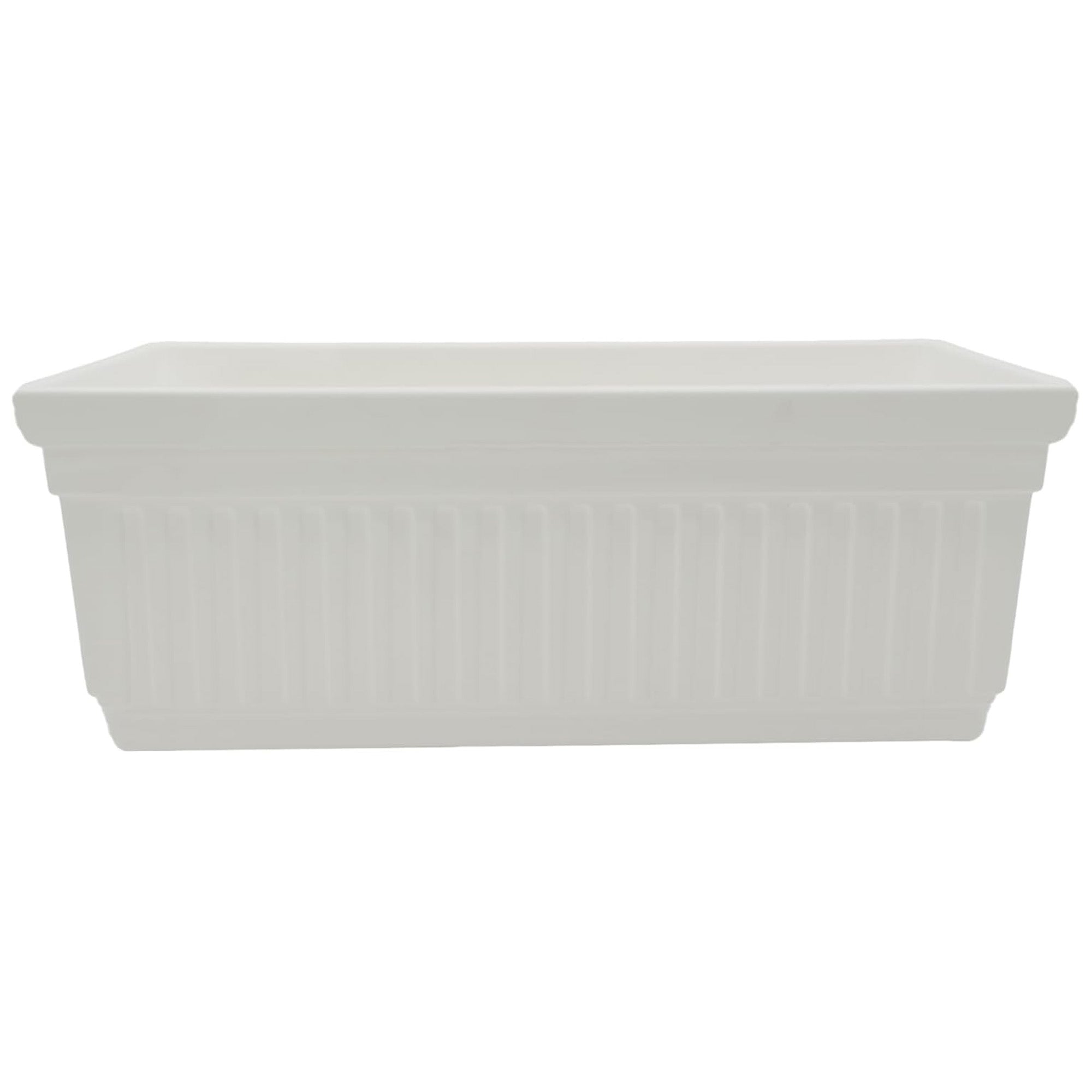 The HC Companies 18-Inch Venetian Window Planter Box with Drain Plug, White - VMInnovations