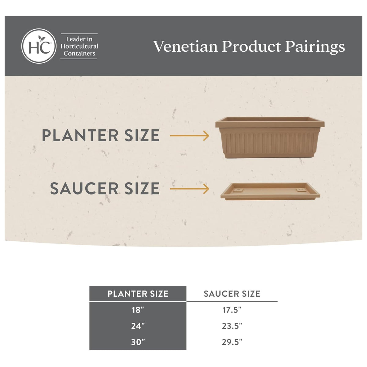 The HC Companies 18-Inch Venetian Window Planter Box with Drain Plug, Sandstone