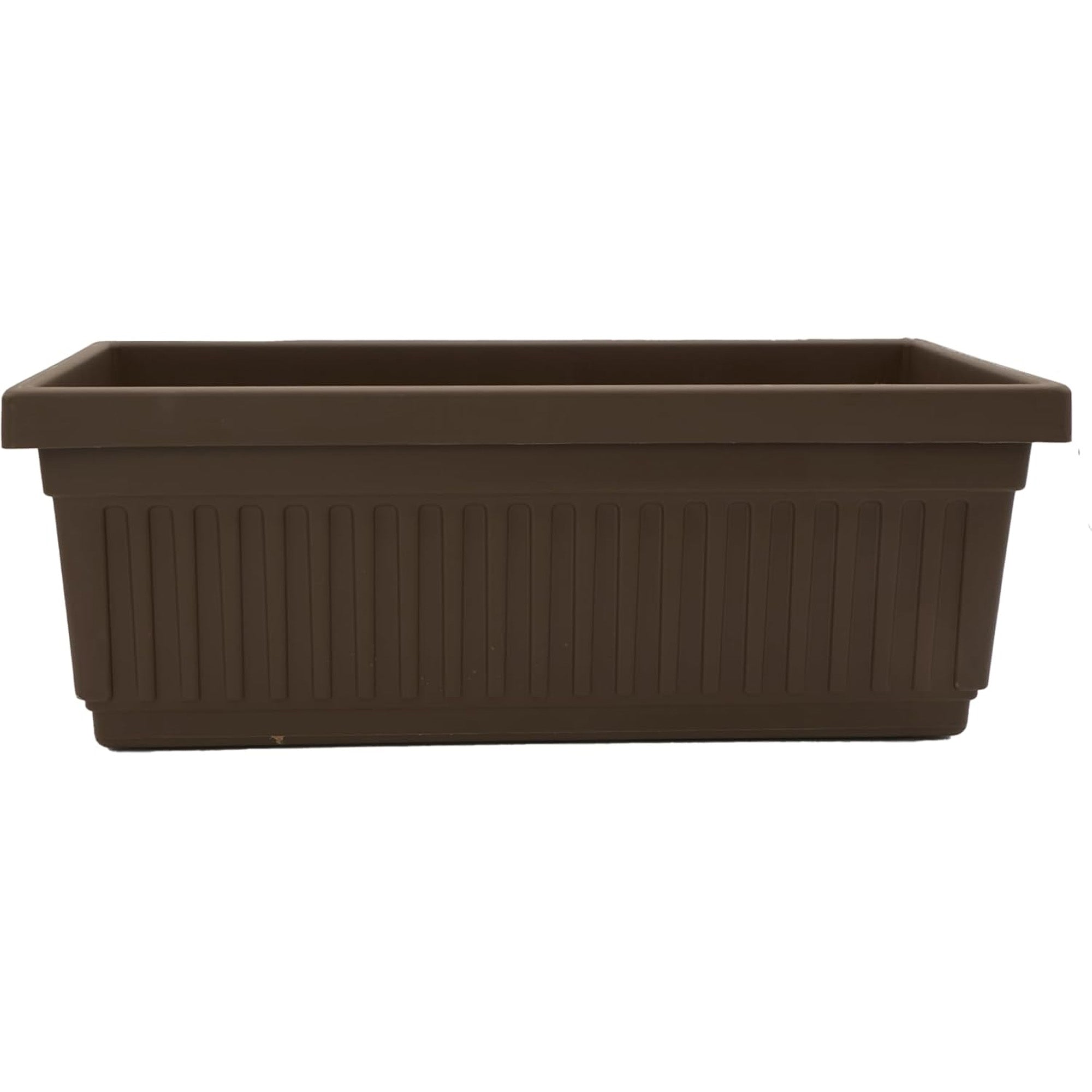The HC Companies 24-Inch Venetian Window Planter Box with Drain Plug, Chocolate - VMInnovations