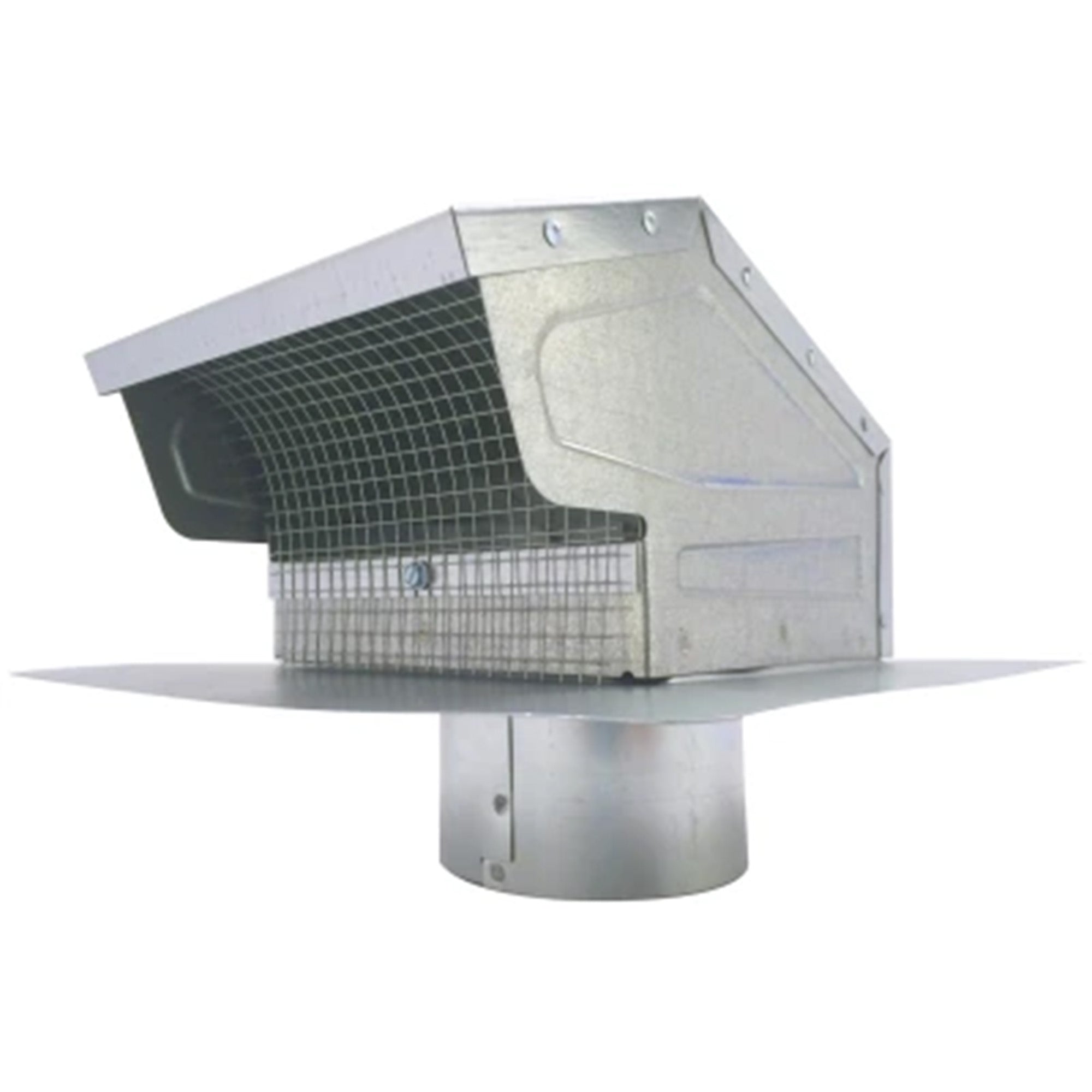 Builder's Best 4-Inch Galvanized Mill Finish Roof Cap, Flush with Flapper Screen - VMInnovations