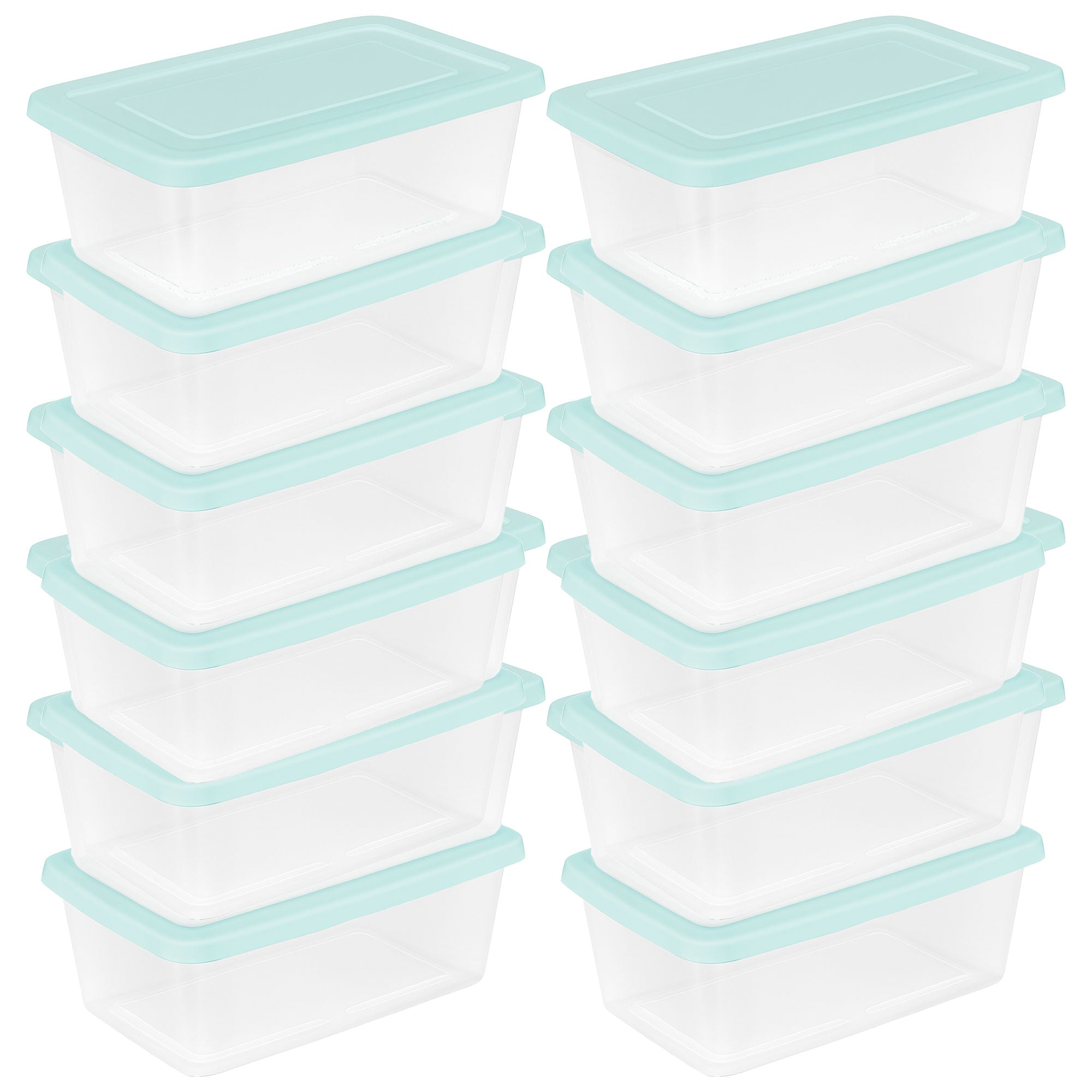 Sterilite 6 Qt Storage Boxes, Clear Plastic Containers with Lid, Set of 30, Mint - VMInnovations