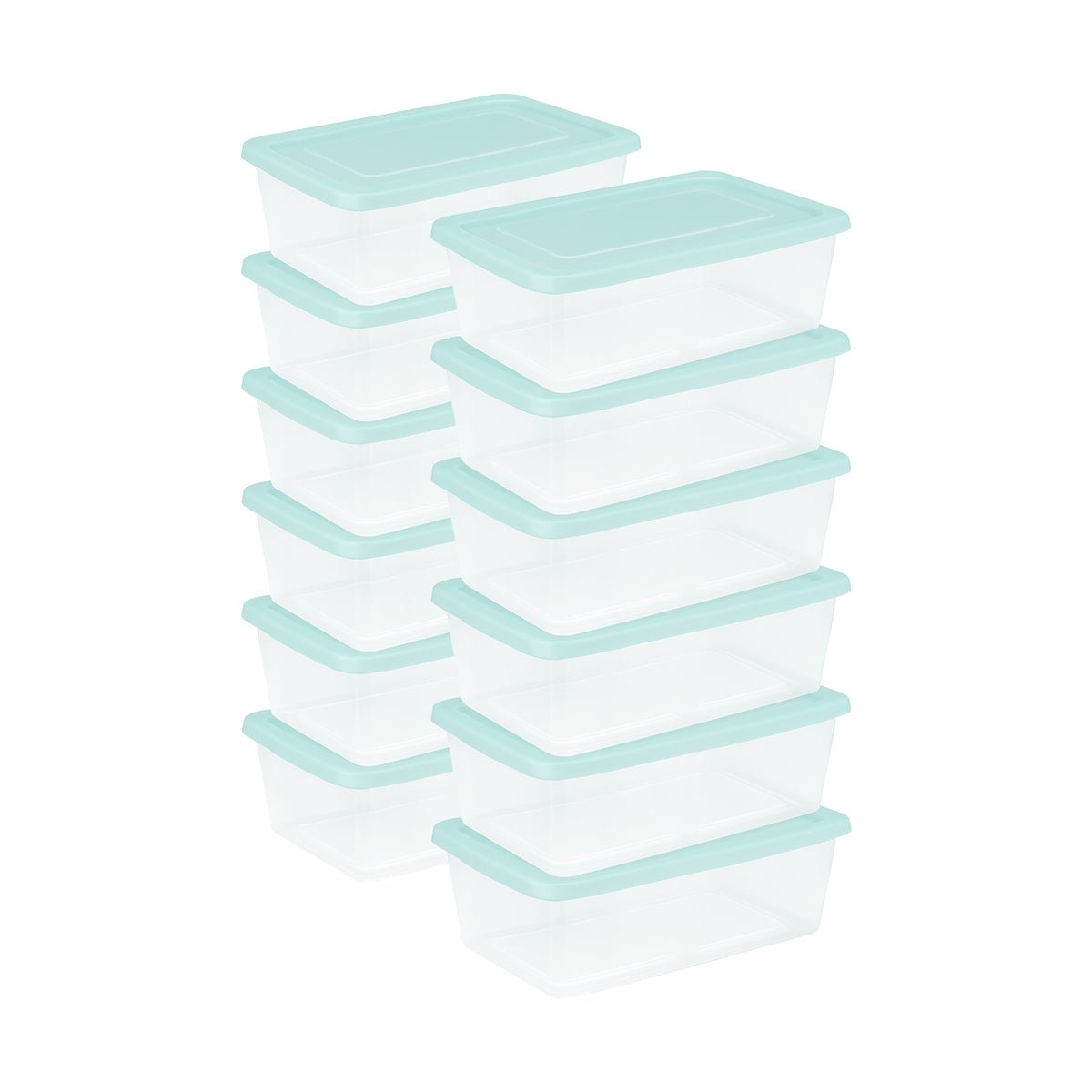 Sterilite 6 Qt Storage Boxes, Clear Plastic Containers with Lid, Set of 60, Mint