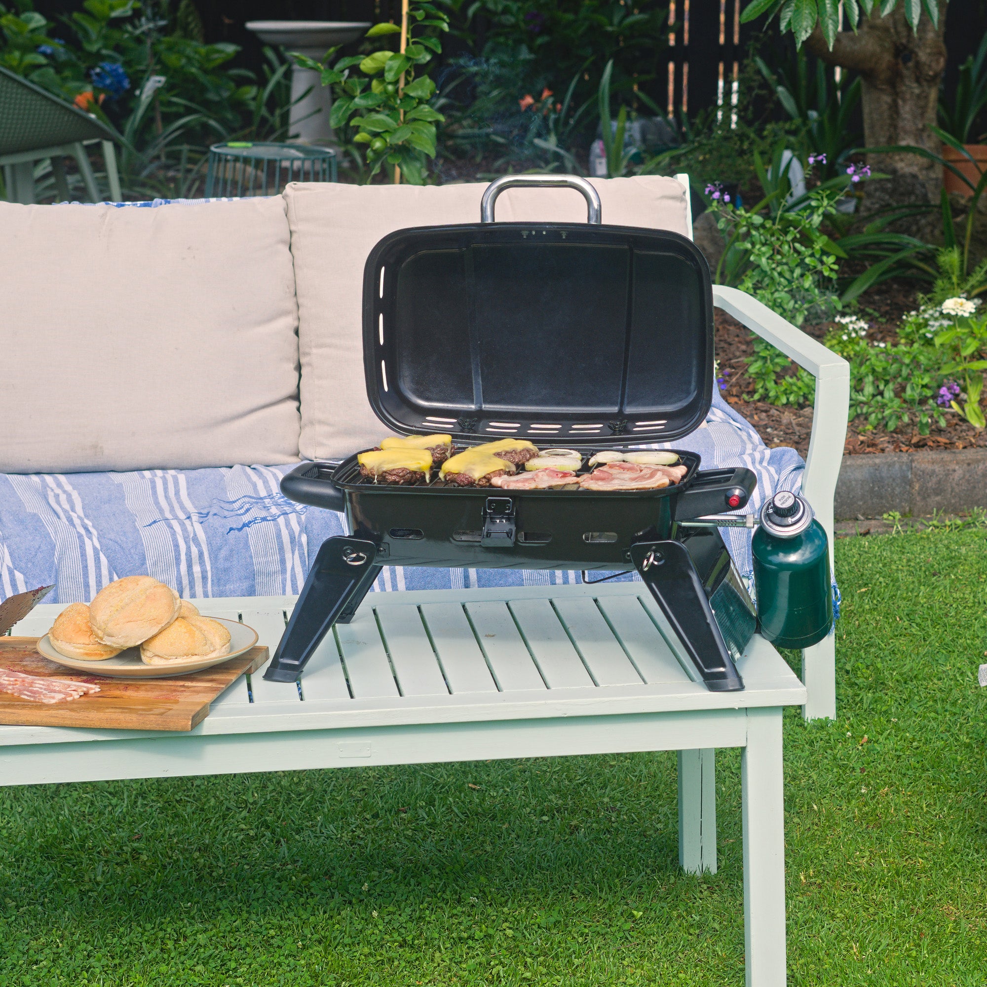 Grill Boss 1 Burner Portable Gas Grill, Propane Tabletop for Outdoor Cooking (Used)