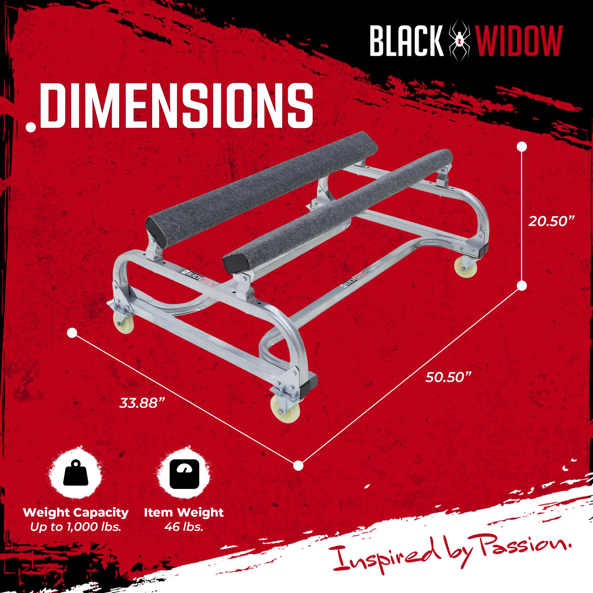 Black Widow Personal Watercraft Dolly for Jet Skis, Jon Boats and Inflatables - VMInnovations