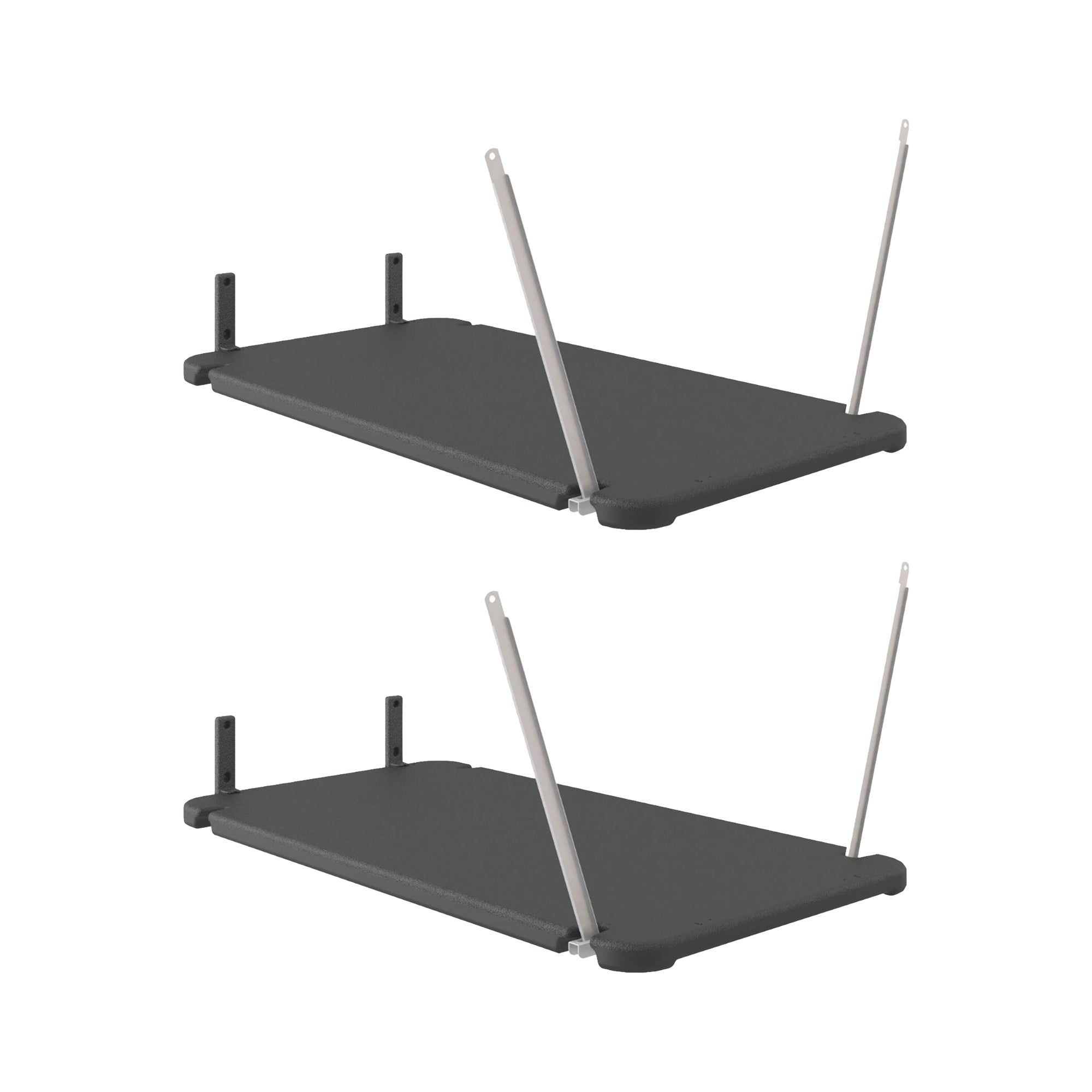 Suncast 2 Pack Vertical Shed Shelf Space Saving Hanging Outdoor Storage, Black - VMInnovations