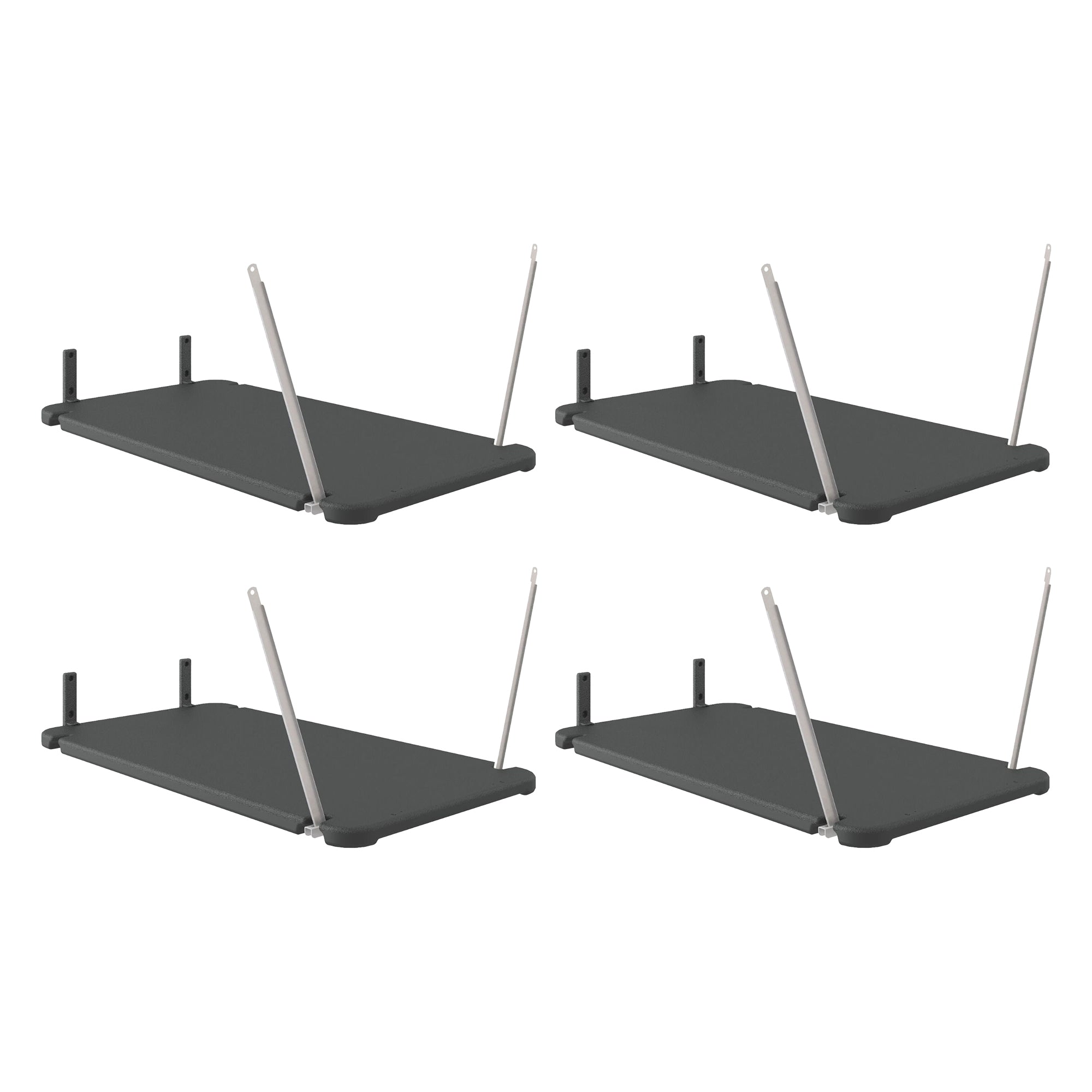 Suncast 4 Pack Vertical Shed Shelf Space Saving Hanging Outdoor Storage, Black