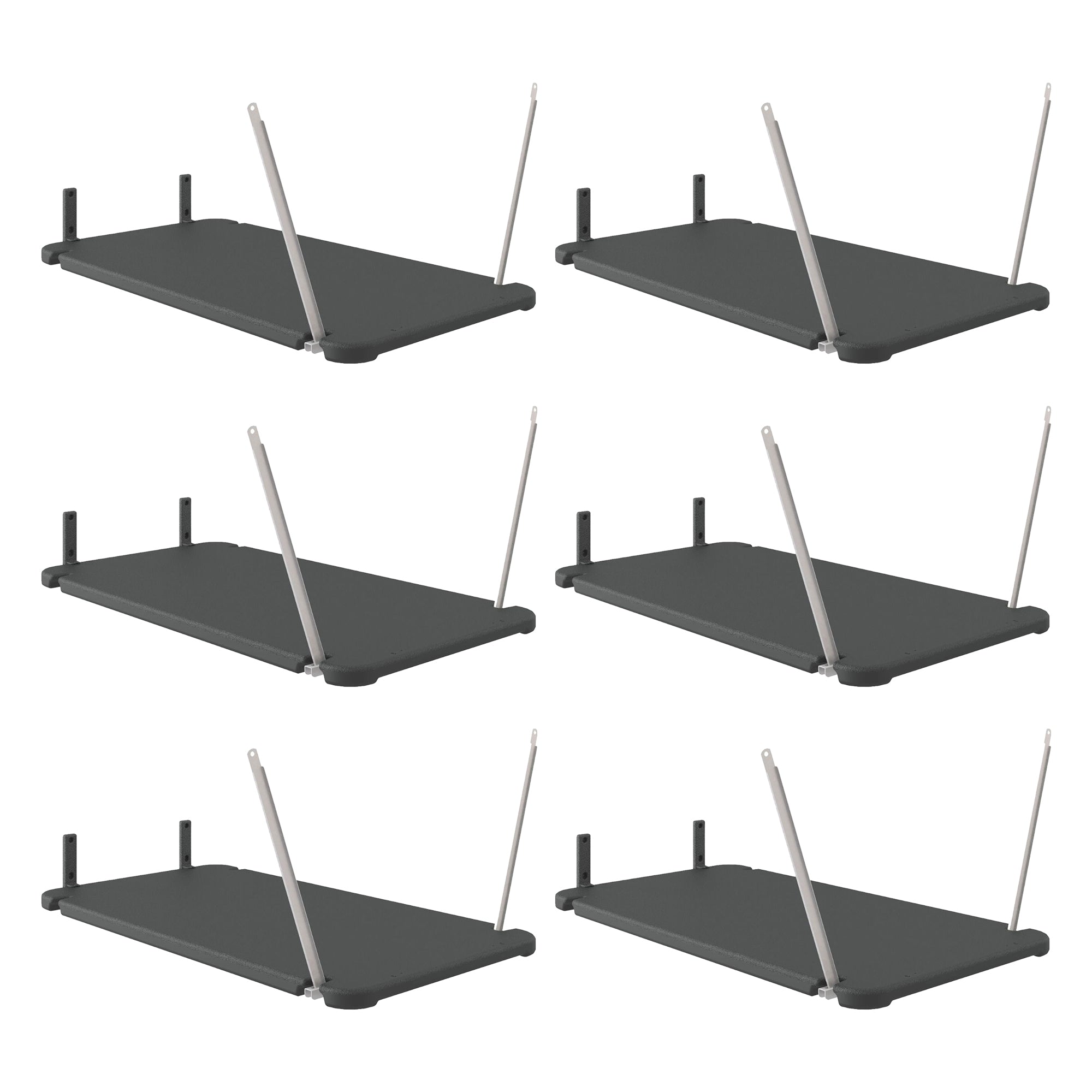 Suncast 6 Pack Vertical Shed Shelf Space Saving Hanging Outdoor Storage, Black - VMInnovations