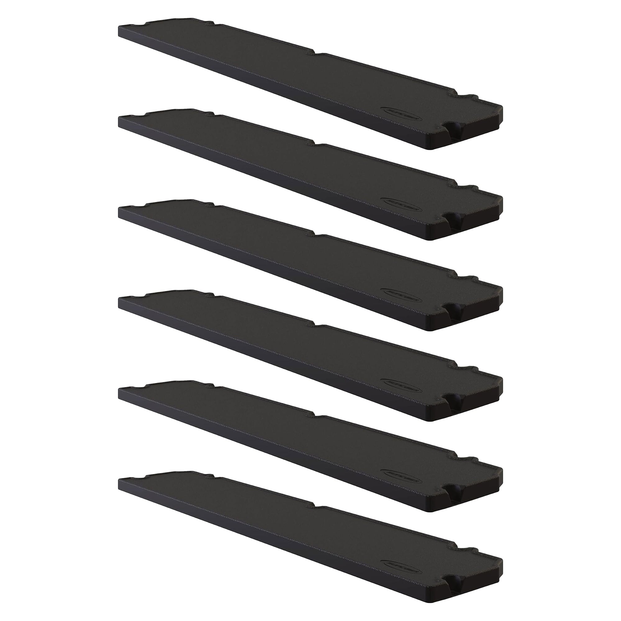 Suncast 6 Pack Horizontal Shed Shelf Space Saving Wall Outdoor Storage, Black