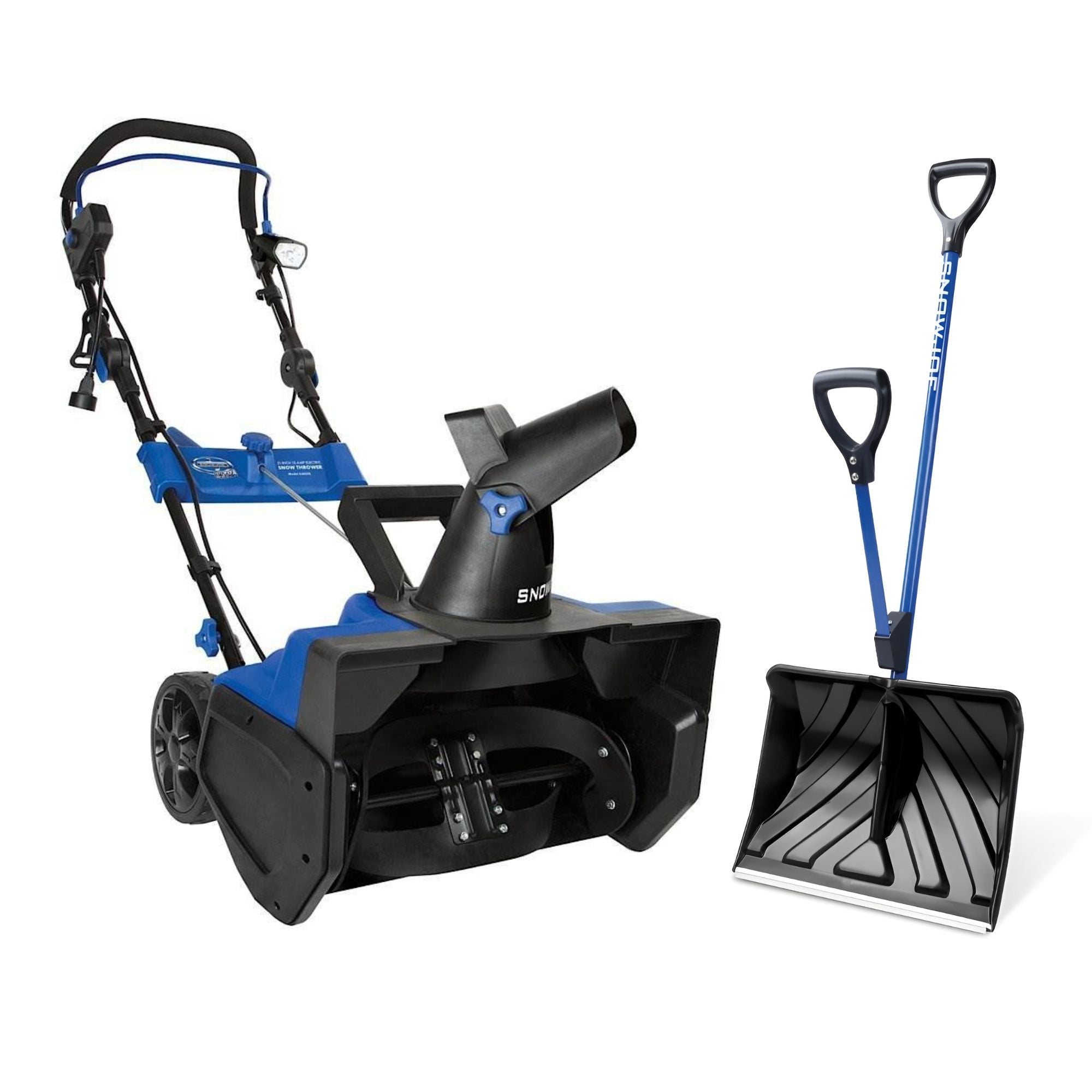 Snow Joe Shovelution Spring Shovel & 15 Amp Corded Snow Blower Thrower, Blue - VMInnovations