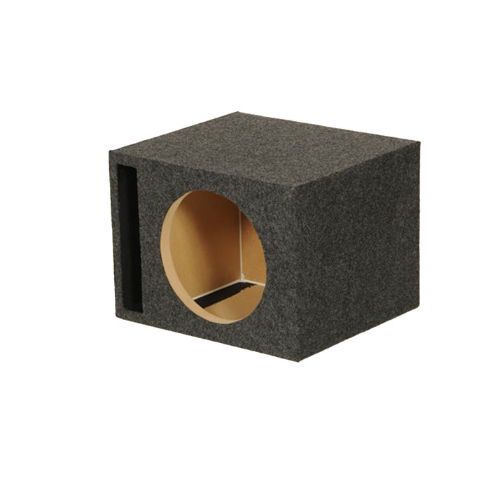 Q Power Single 12-Inch Vented Heavy Duty Subwoofer Enclosure, Charcoal Grey