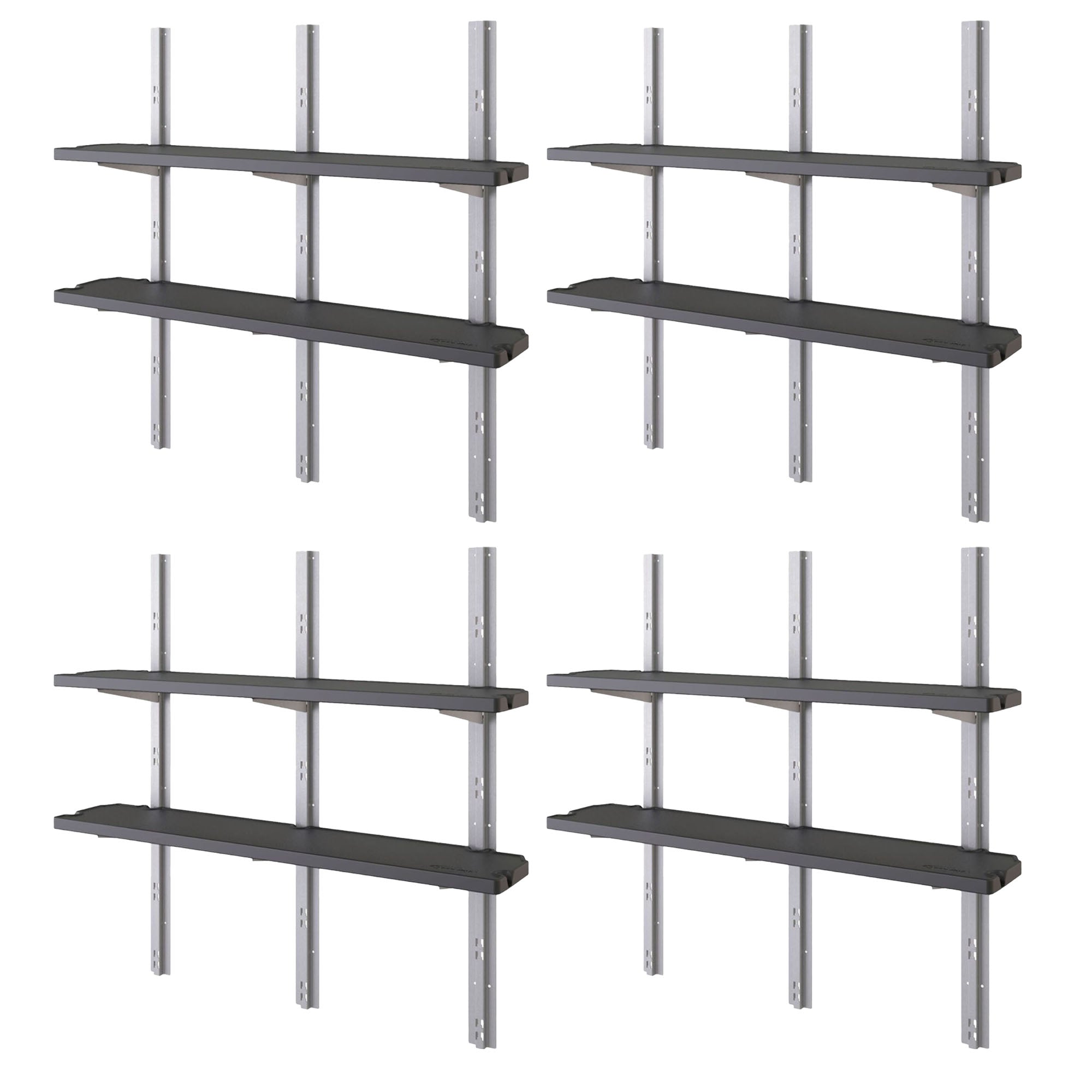 Suncast Vertical Shed 8 Shelf Kit Space Saving Wall Mount Outdoor Storage, Black
