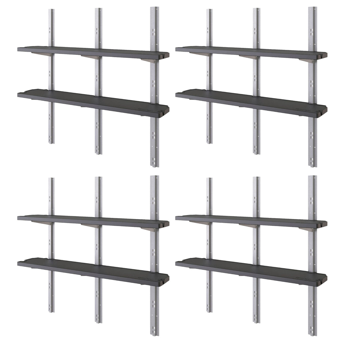 Suncast Vertical Shed 8 Shelf Kit Space Saving Wall Mount Outdoor Storage, Black