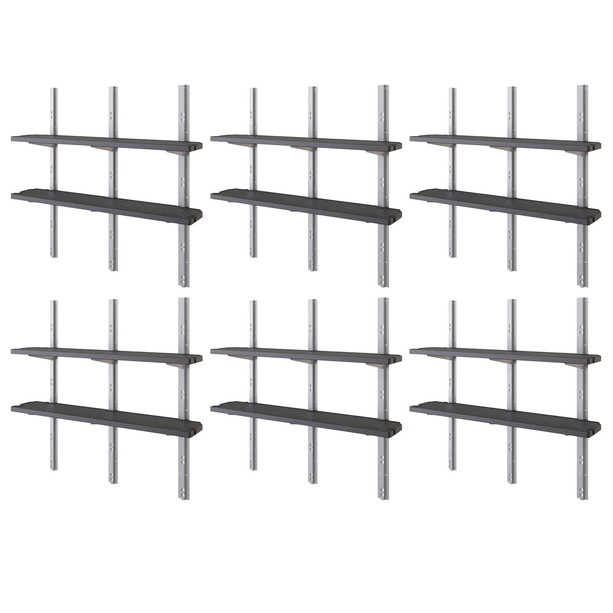 Suncast Vertical Shed 12 Shelf Space Saving Wall Mount Outdoor Storage, Black