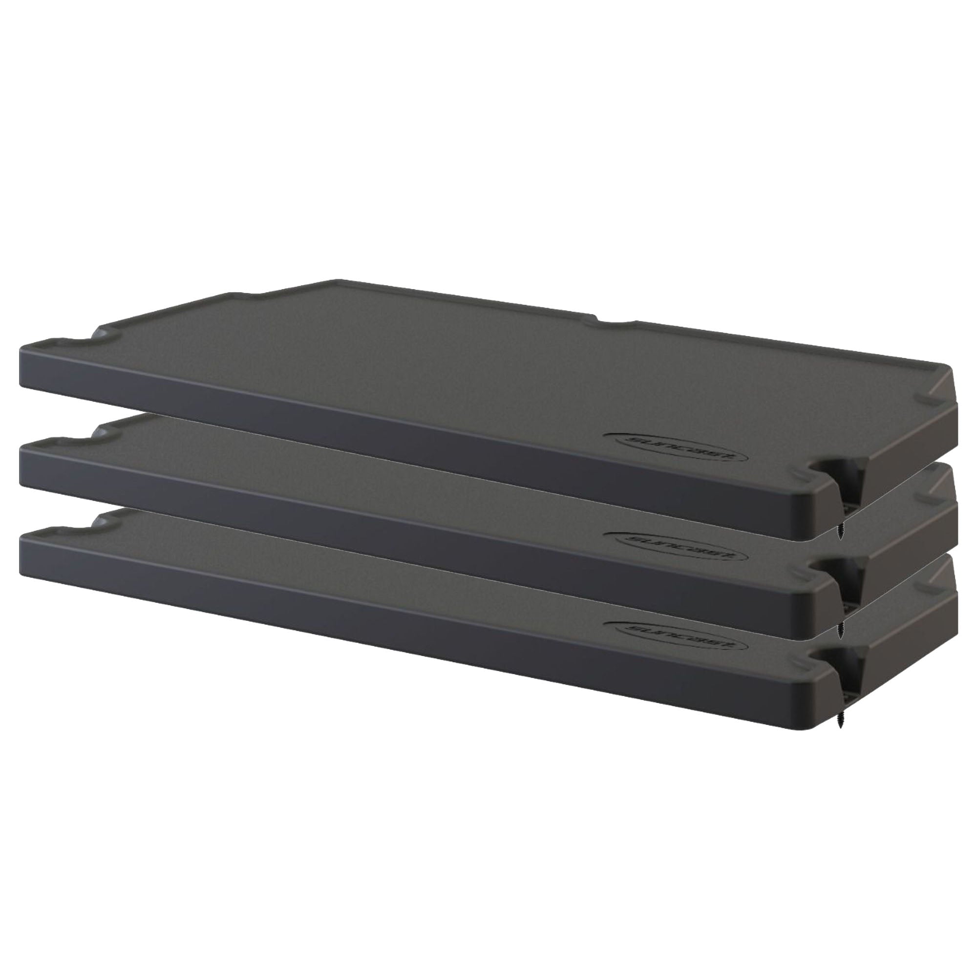 Suncast 3 Pack Vertical Shed Shelf Space Saving Wall Mount Outdoor Storage Black - VMInnovations