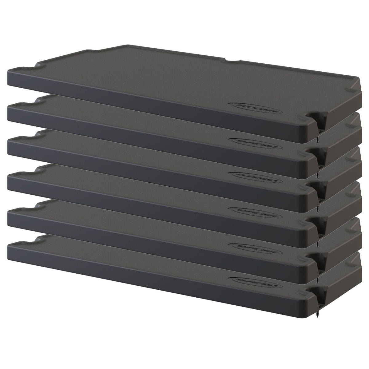 Suncast 6 Pack Vertical Shed Shelf Space Saving Wall Mount Outdoor Storage Black