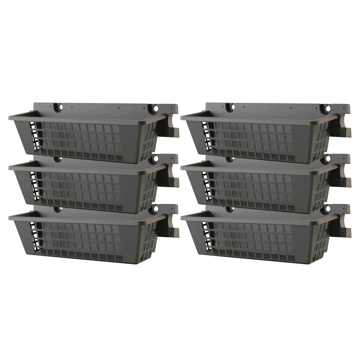 Suncast 6 Pack 25 x 7.25 Inch Resin Basket Accessory for Outdoor Shed, Black