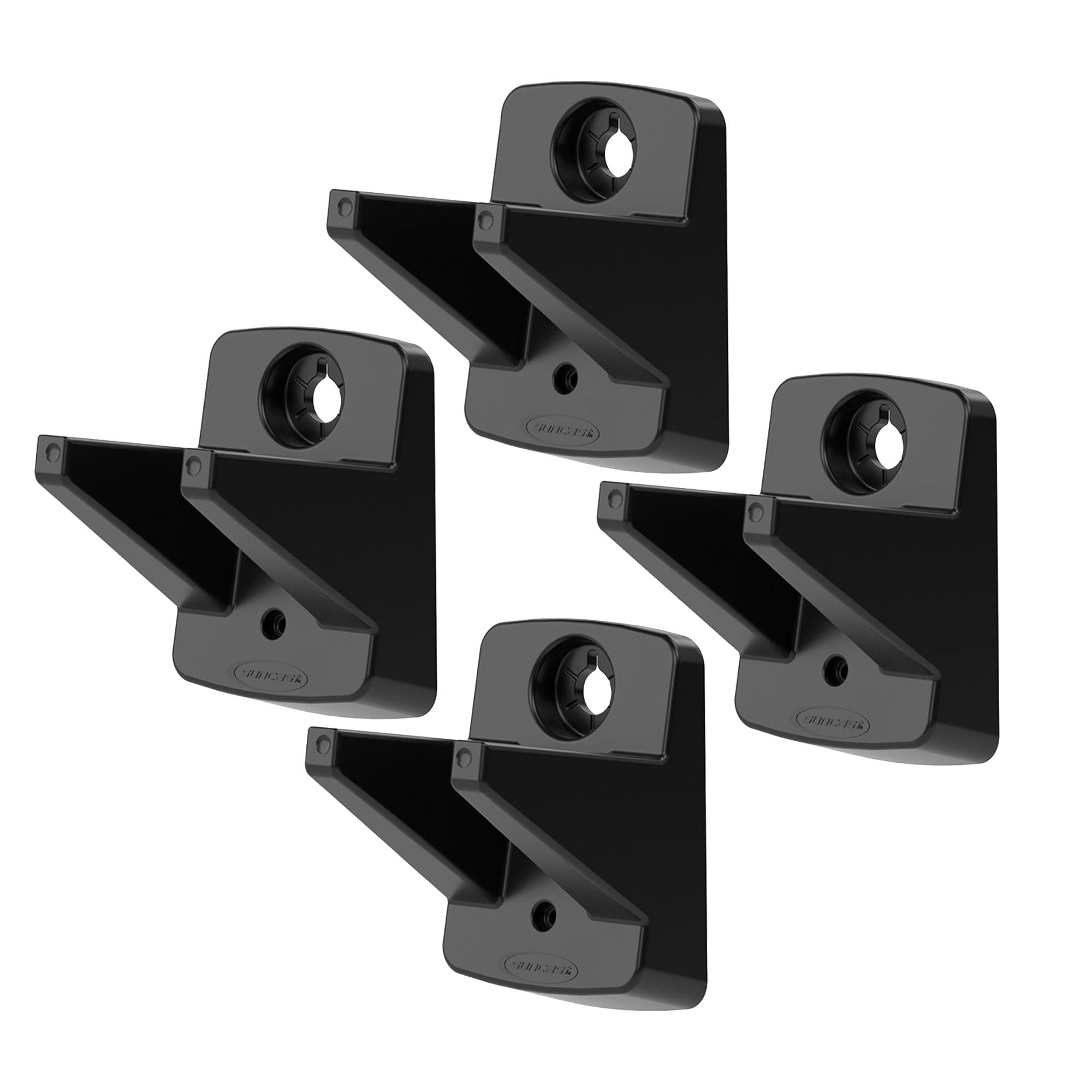 Suncast 4 Pack Compact Wall Mount Tool Organizer Hook Storage Hanger Rack, Black