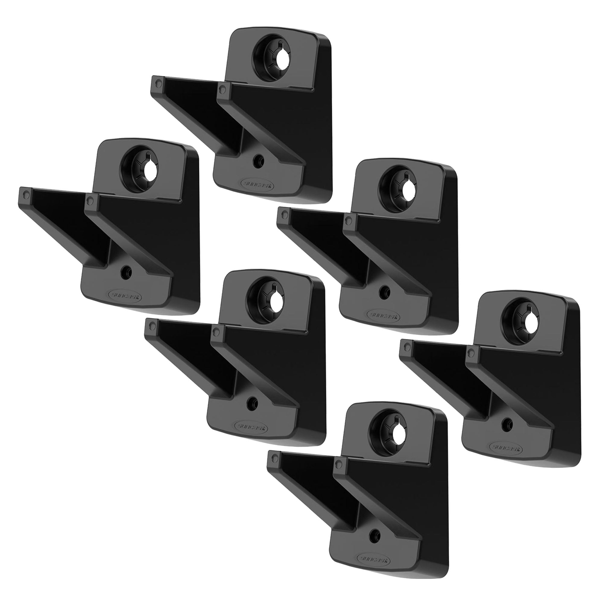 Suncast 6 Pack Compact Wall Mount Tool Organizer Hook Storage Hanger Rack, Black - VMInnovations