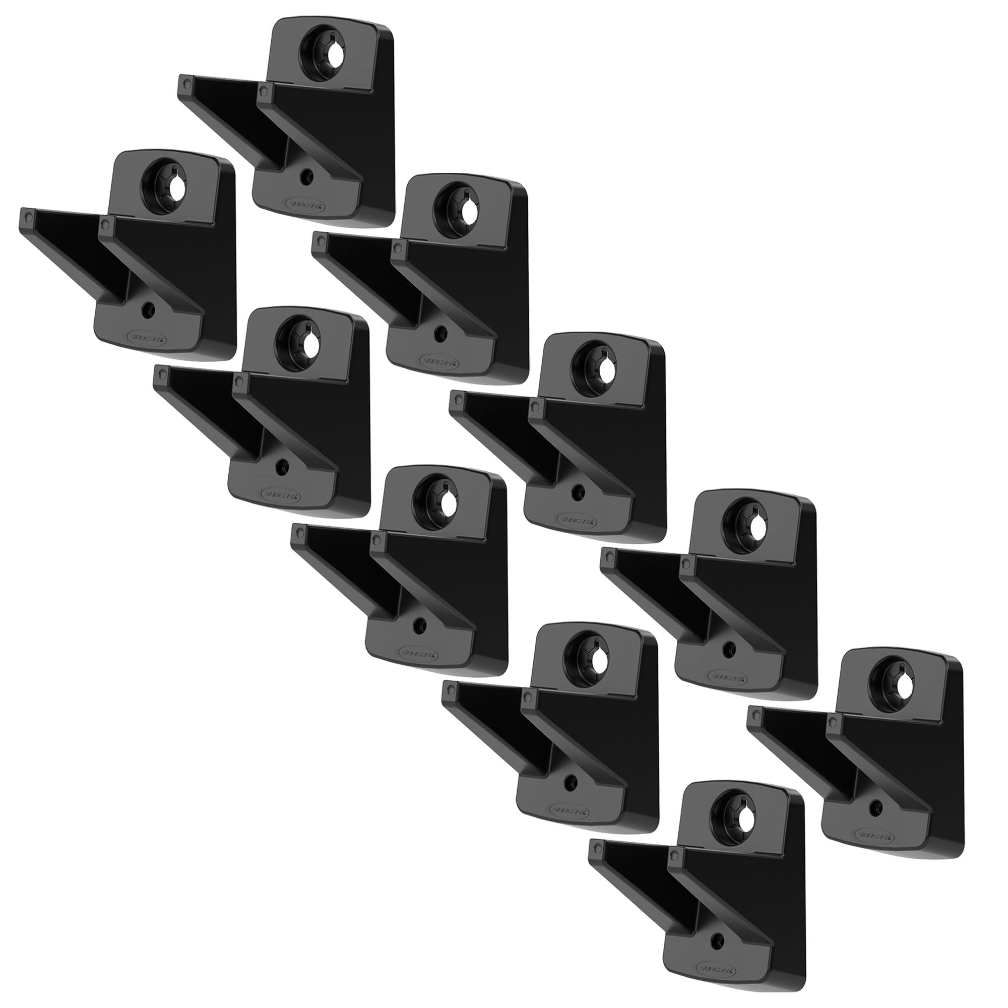 Suncast 12 Pack Compact Wall Mount Tool Organizer Hook Storage Hanger Rack Black - VMInnovations