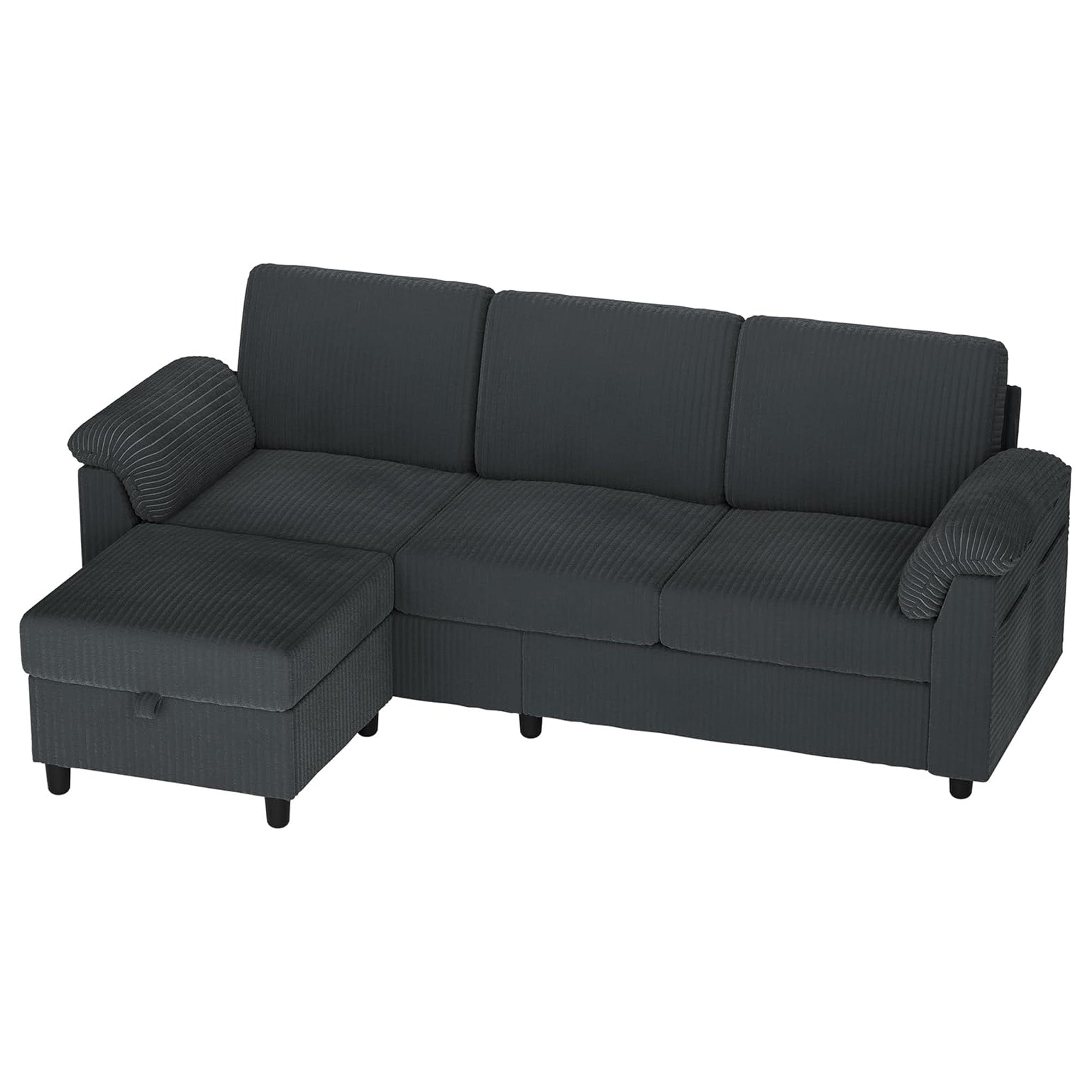 Vongrasig 79" Sectional Sofa w/Ottoman, L Shaped 3 Seat Furniture (For Parts) - VMInnovations