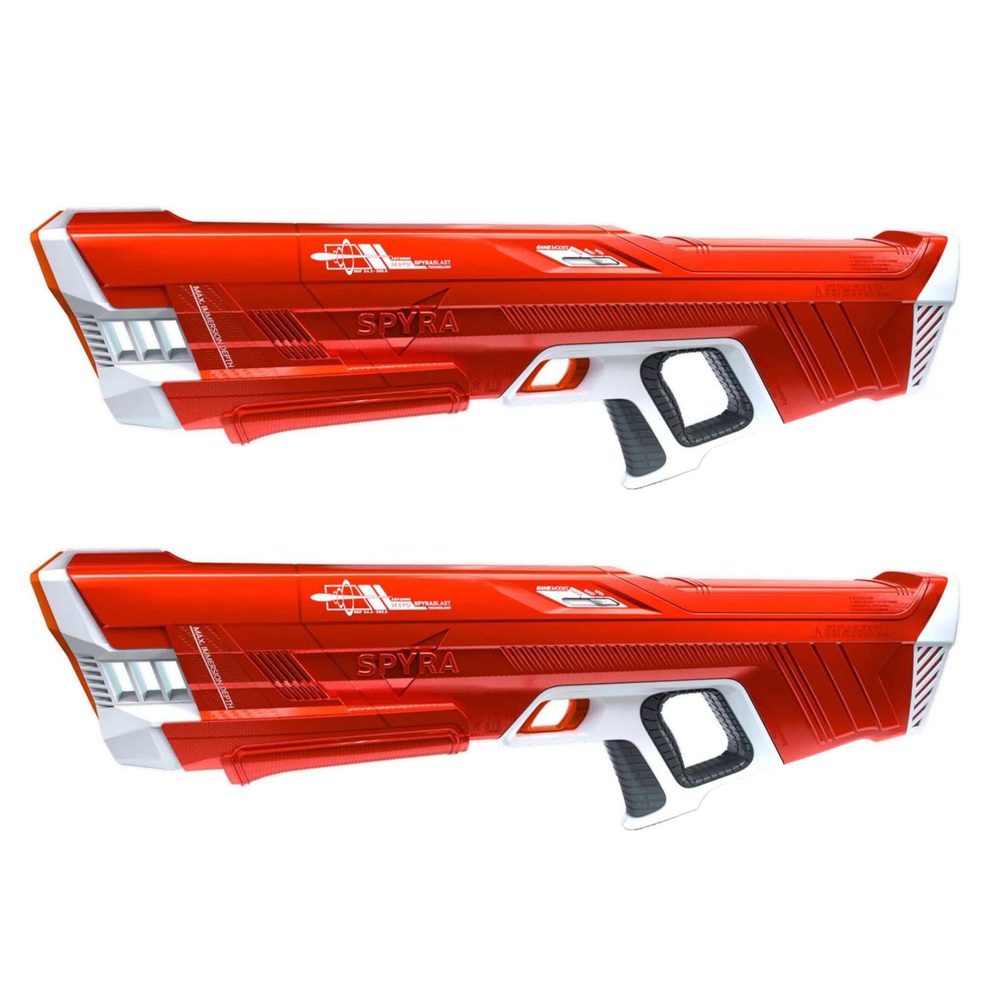 SPYRA 2 Pack Electric Water Blaster Outdoor Squirt Gun Toy, SpyraThree, Red - VMInnovations