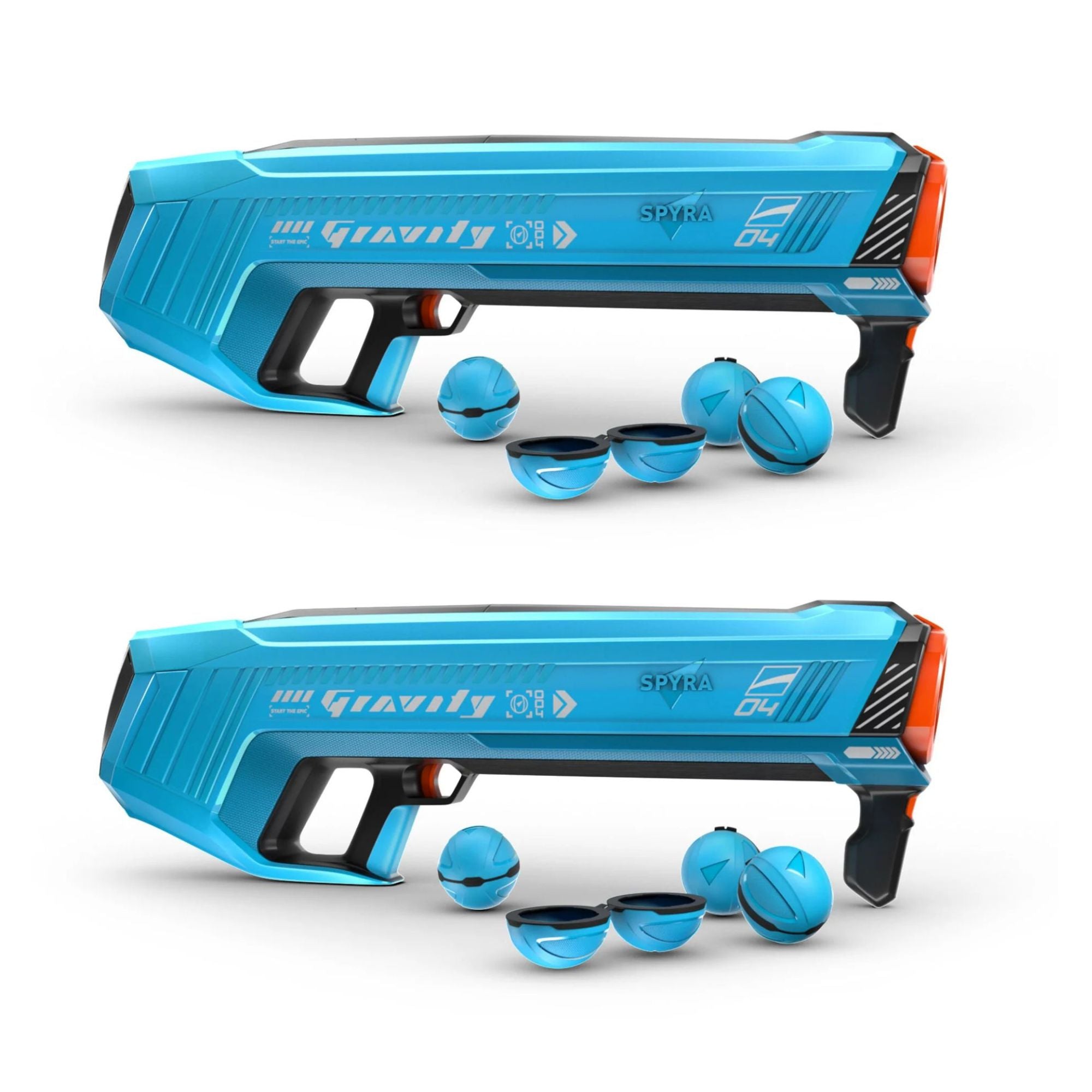 SPYRA 2 Pack Electric Water Bomb Launcher with LED Display, SpyraGravity, Blue - VMInnovations