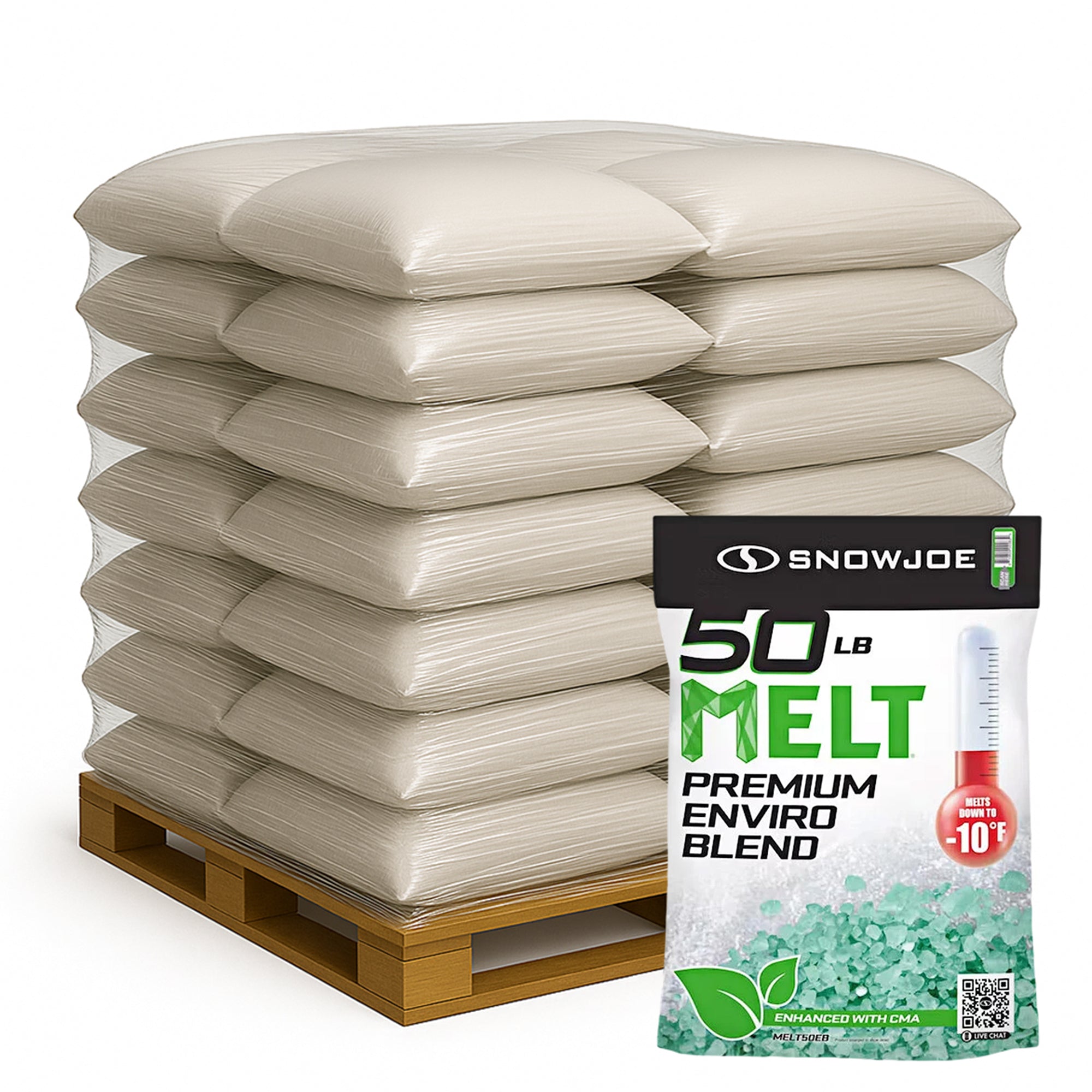Snow Joe 96 Pack Enviro Blend Ice Snow Melt, Safe for Concrete & Plants, 50 lb