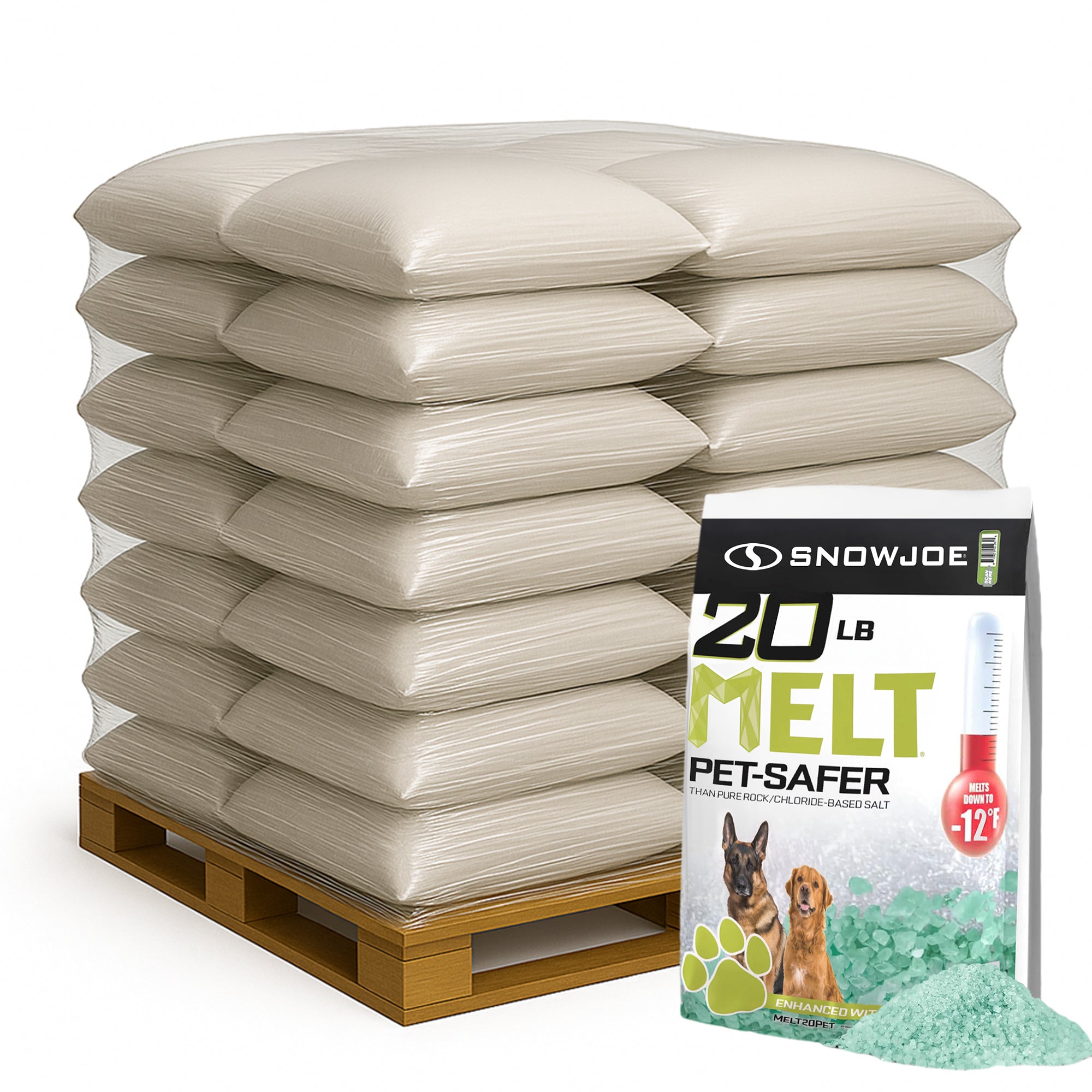 Snow Joe 252 Pack Pet-Safer Ice Melt Blend, Safe for Concrete/Sidewalks, 20 lb - VMInnovations