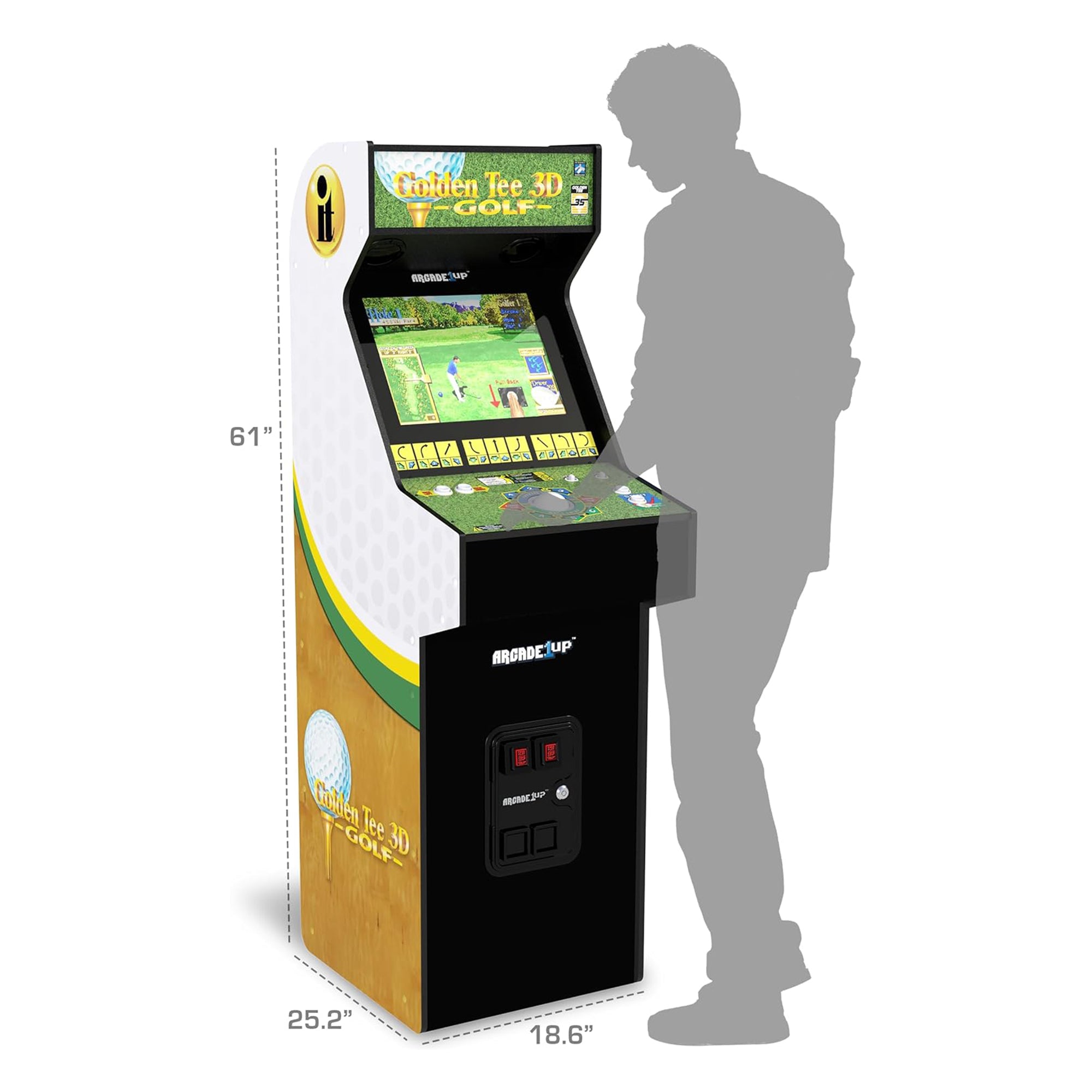 Arcade1Up Golden Tee 3D Arcade Console Video Game, 5-Foot Cabinet (Open Box)