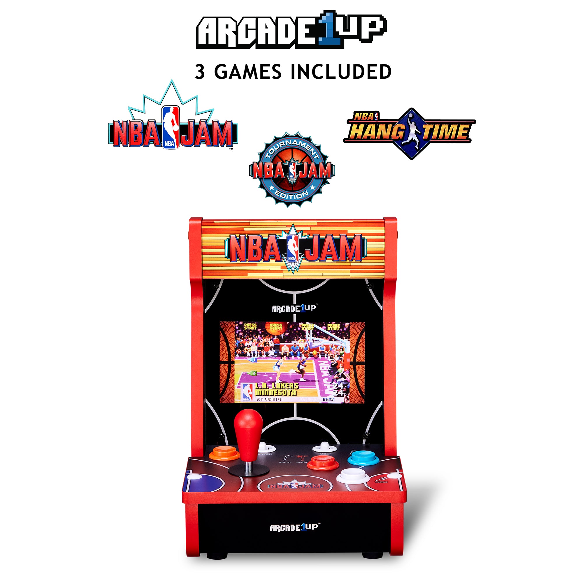 Arcade1Up NBA JAM Countercade Arcade w/3 Games, 7" LCD Screen & Light-Up Marquee - VMInnovations