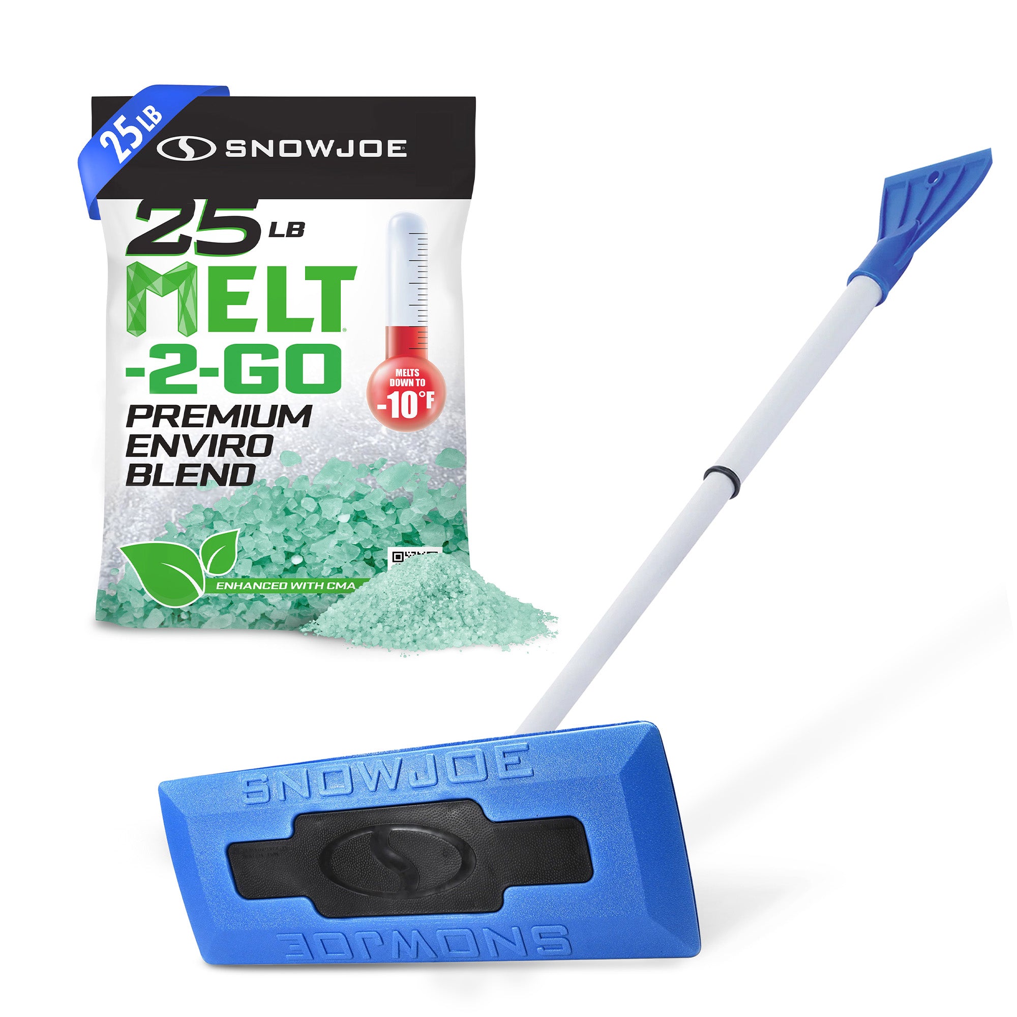 Snow Joe Melt Enviro Blend Ice/Snow Deicer and Car Window Snow Removal Broom - VMInnovations