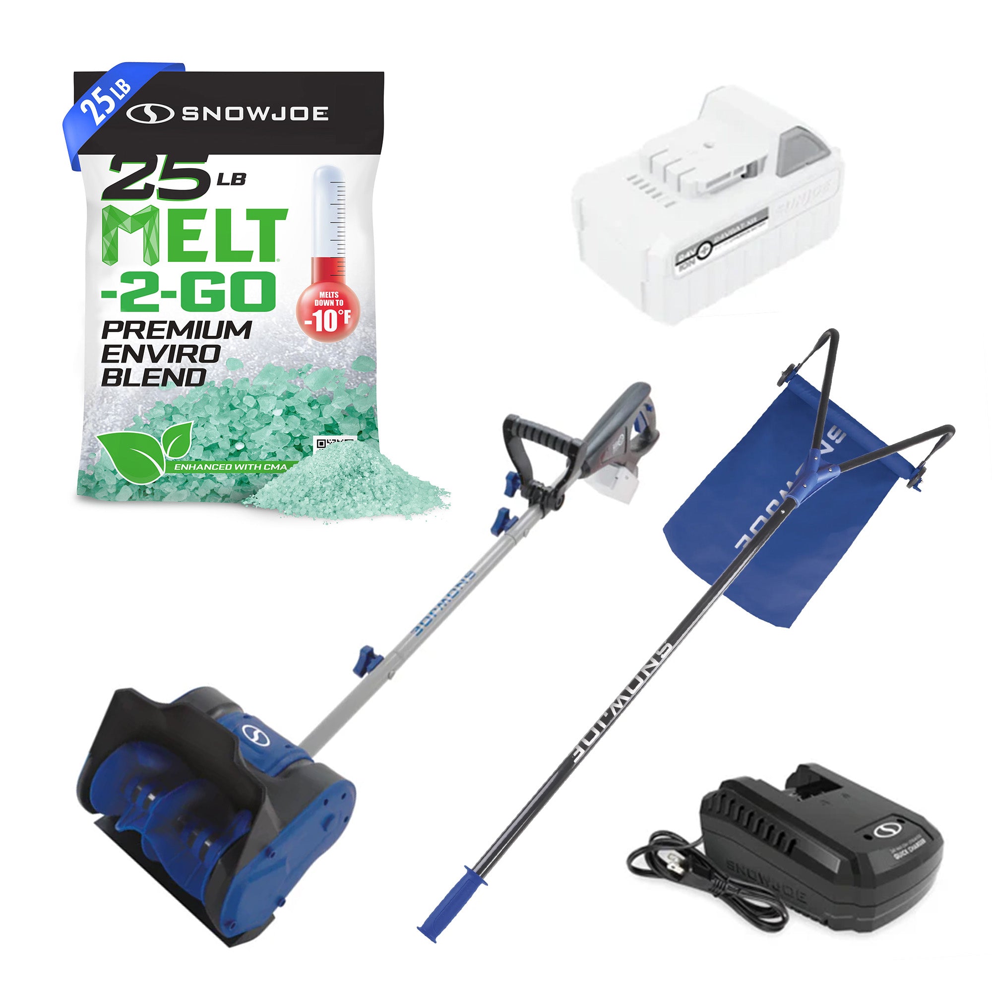 Snow Joe Roof Rake Snow Removal Tool with Cordless Snow Shovel Kit and Ice Melt - VMInnovations