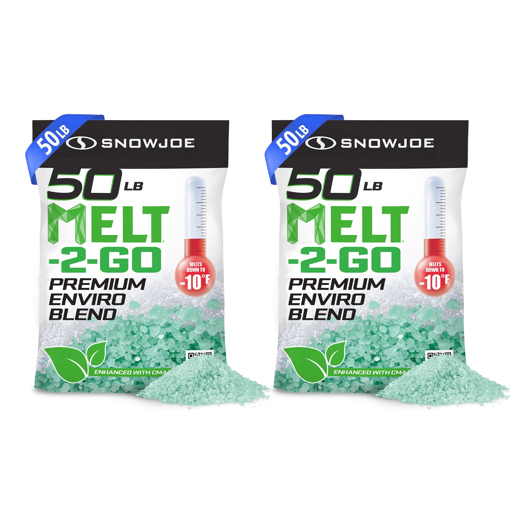 Snow Joe 2 Pack Enviro Blend Ice Snow Melt, Safe for Concrete & Plants, 50 lb - VMInnovations