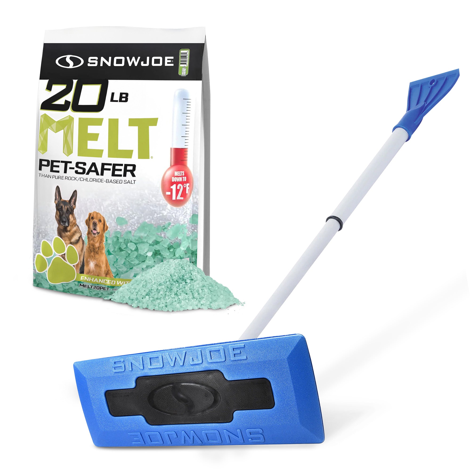 Snow Joe Pet-Safe Blend Premium Ice/Snow Deicer & Car Window Snow Removal Broom - VMInnovations