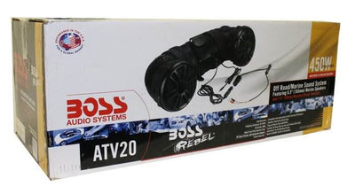 2) BOSS ATV20 6.5" 450W 2-Way ATV/Marine Boat Dual Speaker System Tubbies Black