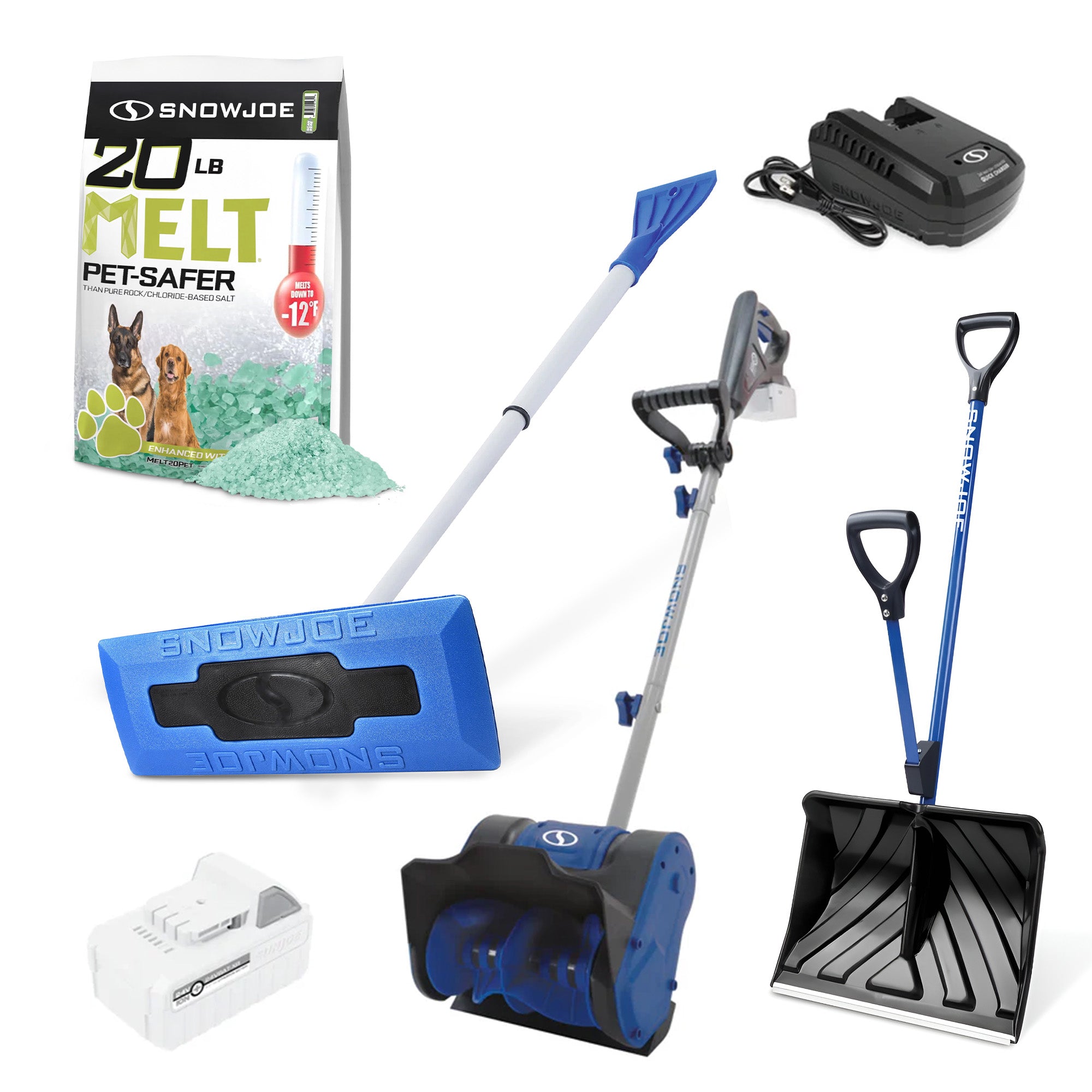 Snow Joe 20 Lb Pet-Safer Blend Cordless & Shovelution Shovels Windshield Scraper - VMInnovations