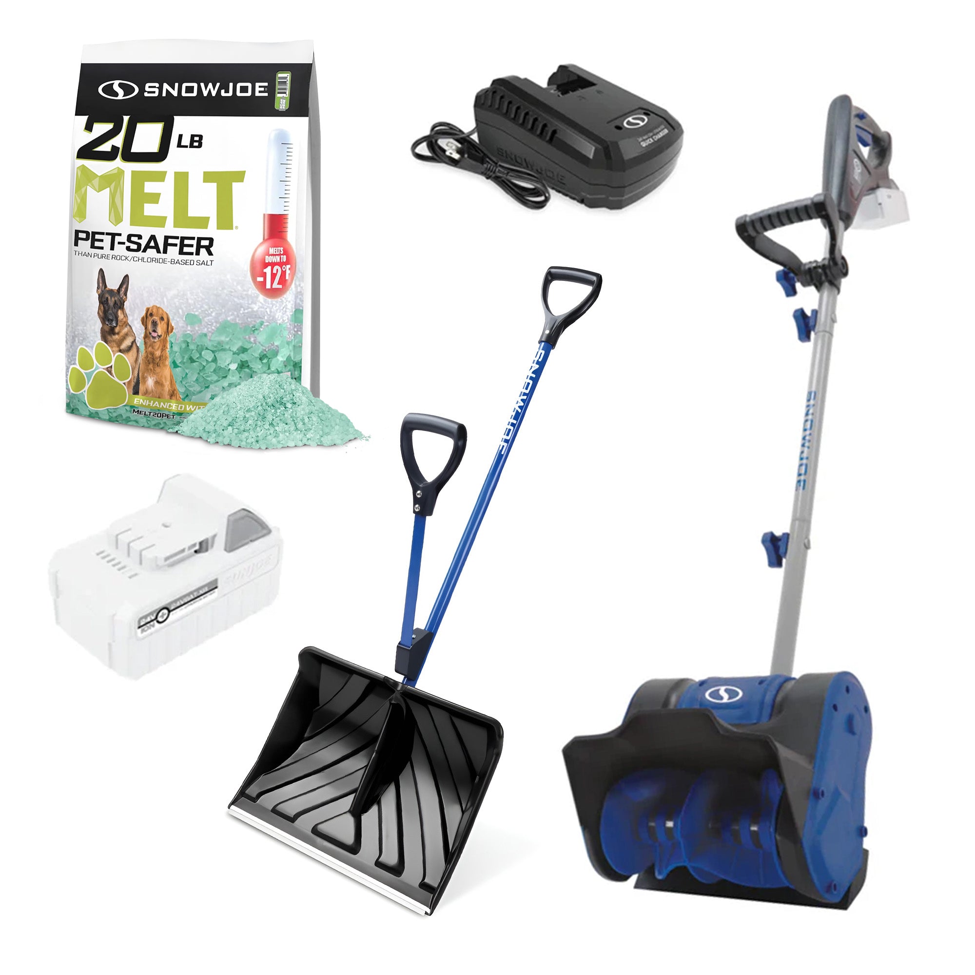 Snow Joe 20 Lbs Melt Pet-Safer Blend Deicer, Cordless & Shovelution Snow Shovels - VMInnovations