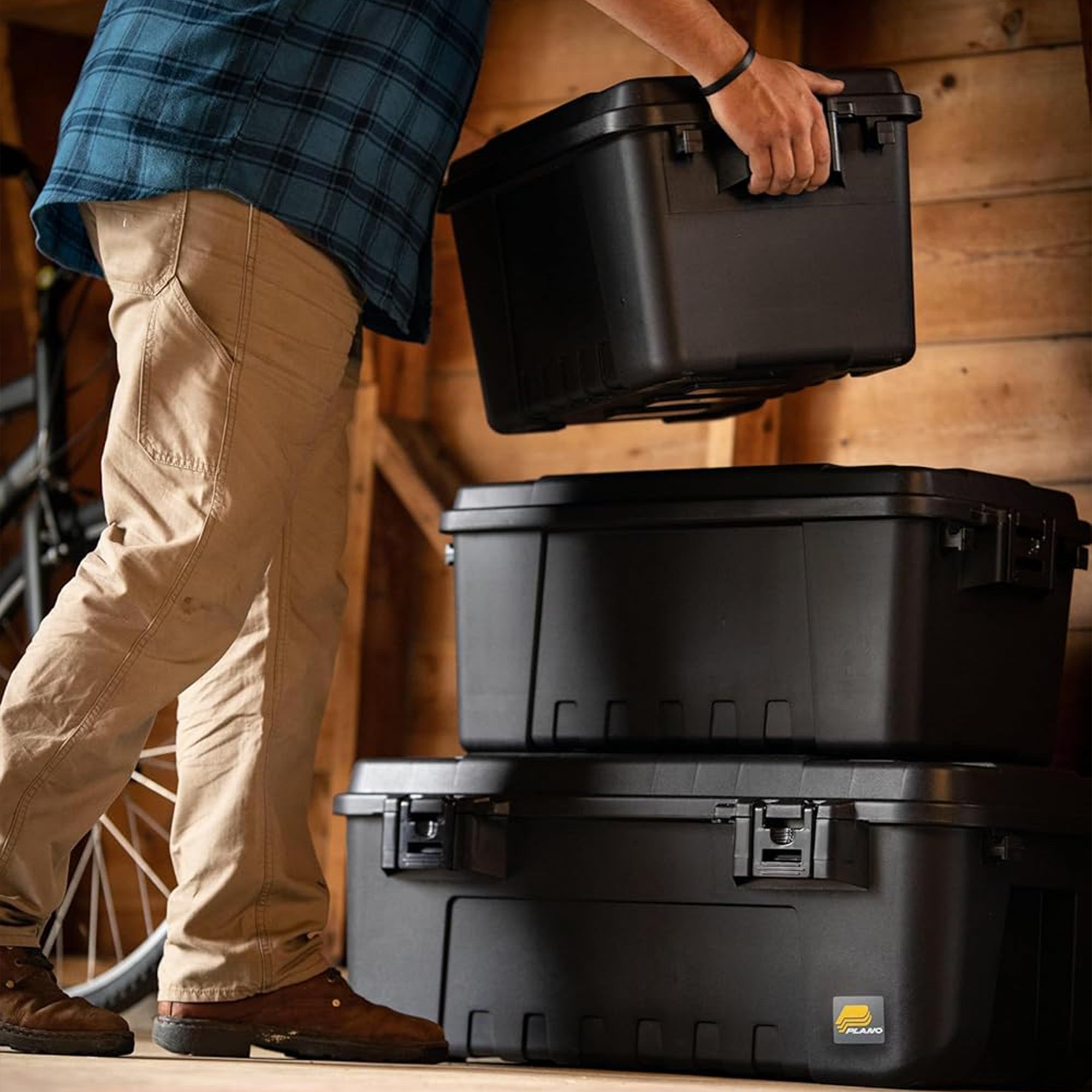 Plano 4 Pack Sportsman's Trunk for Outdoor/Indoor Gear & Tools, Black (Open Box) - VMInnovations