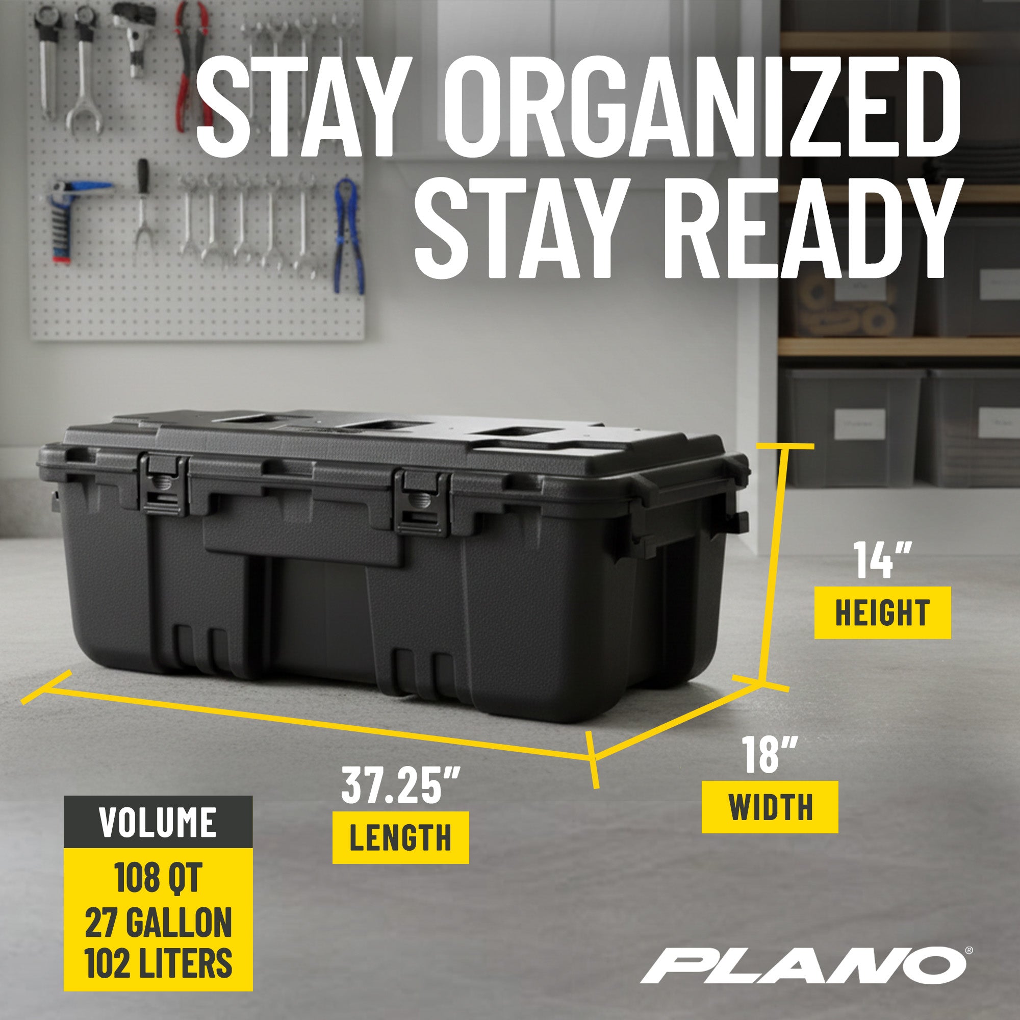 Plano 3 Pack Large Sportsman's Trunk for Outdoor Gear & Tools with Wheels, Black
