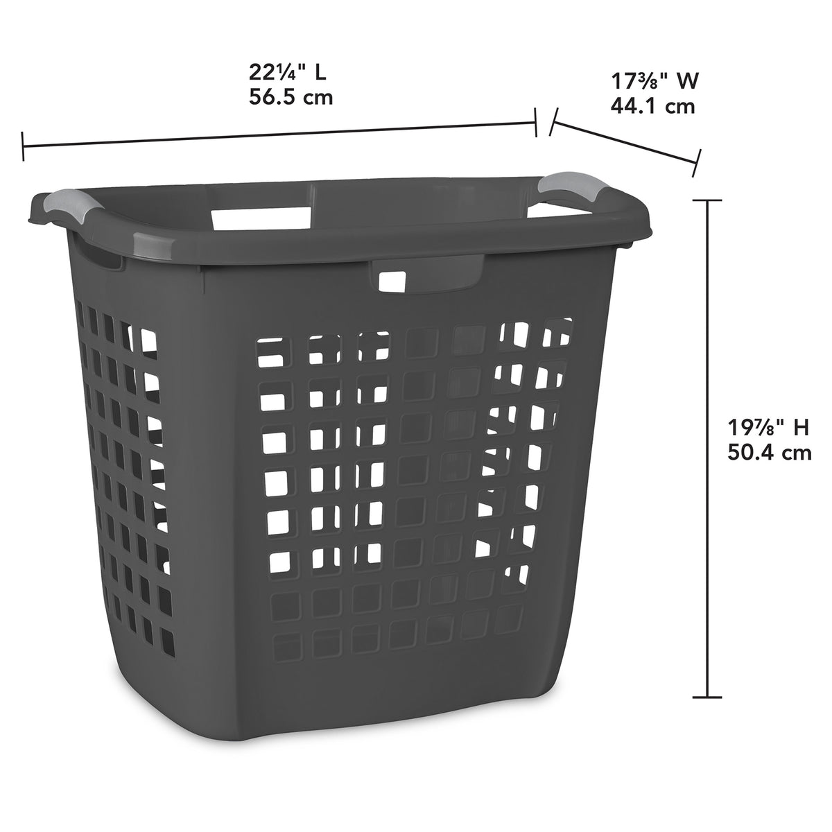 Sterilite Ultra Easy Carry Laundry Basket, 2.1 Bushel with Handles, Grey, 4 Pack - VMInnovations