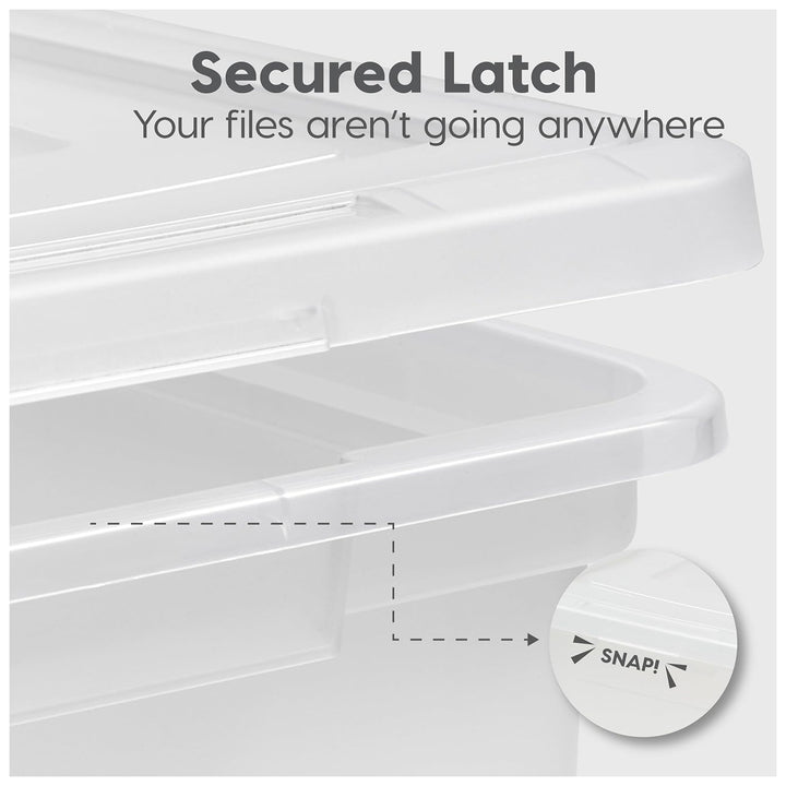 IRIS USA Plastic File Box w/ Lids, Letter/Legal Storage Organizer, 35 Qt, 4-Pack - VMInnovations