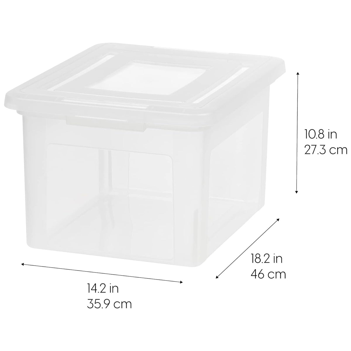 IRIS USA Plastic File Box w/ Lids, Letter/Legal Storage, 35Qt, 4pk (Used)