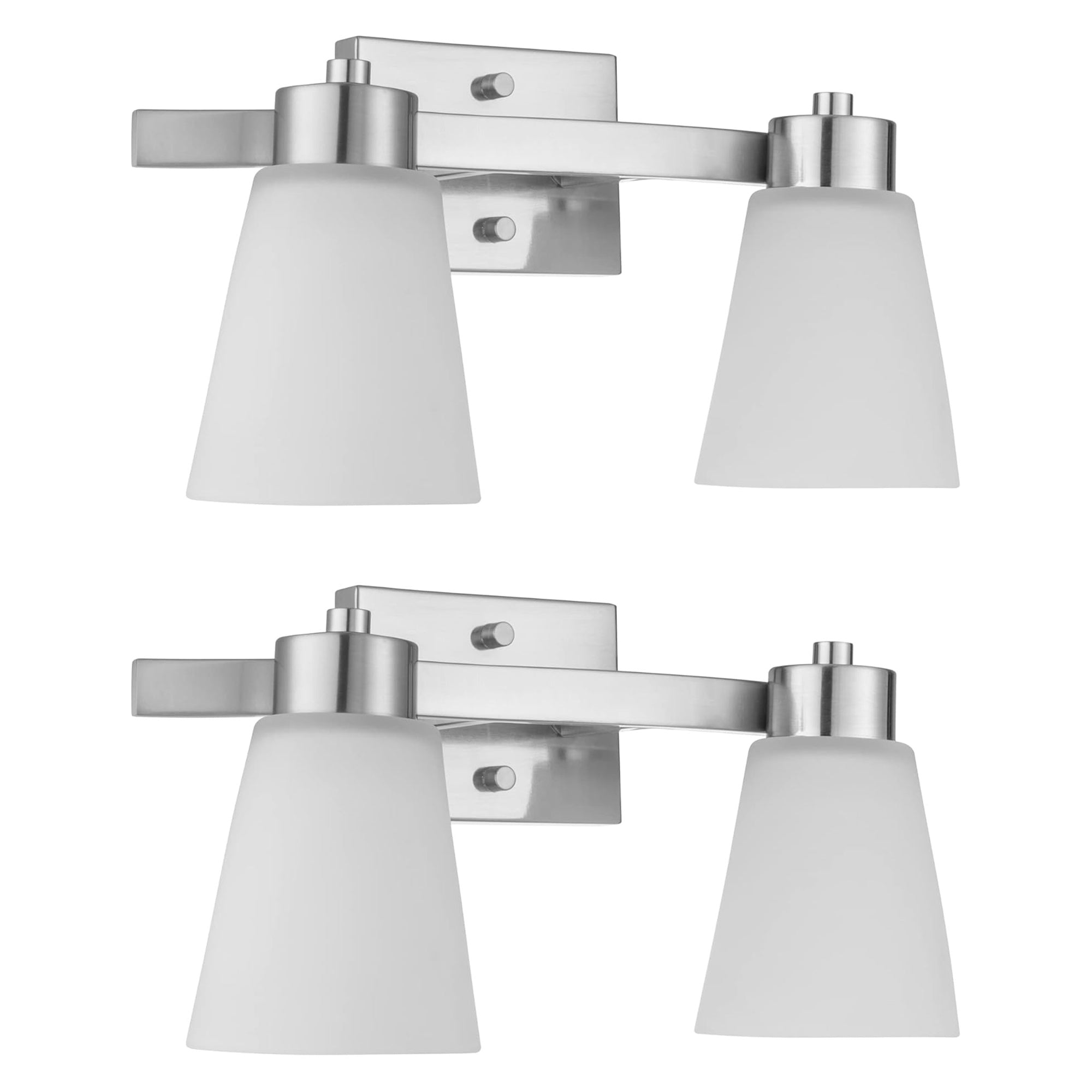 Prominence Home 2 Pack 2 Light Modern Bathroom Vanity Light with Frosted Glass - VMInnovations