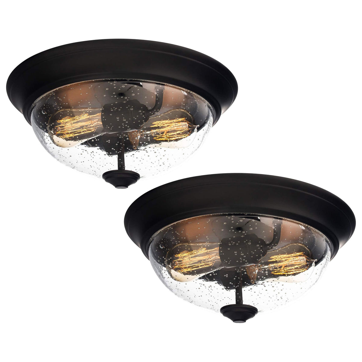 Prominence Home 2 Pack 13” Flush Mount Indoor Ceiling Light, Madalyn, Bronze