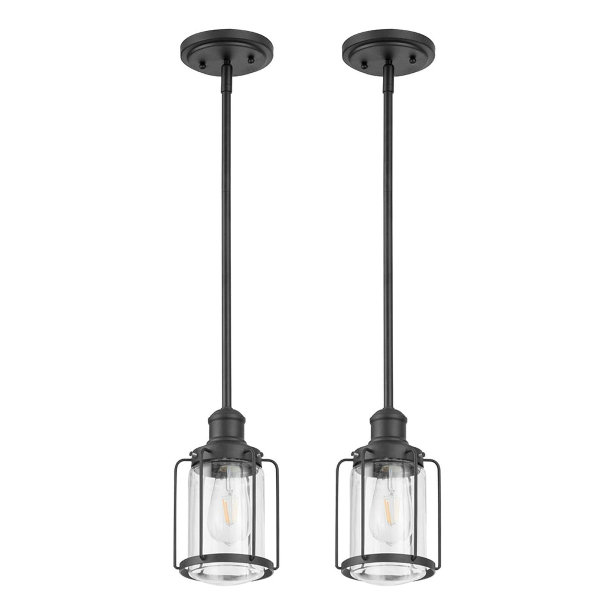 Prominence Home 2 Pack Lincoln Woods Kitchen Island Linear Pendant Bar Light