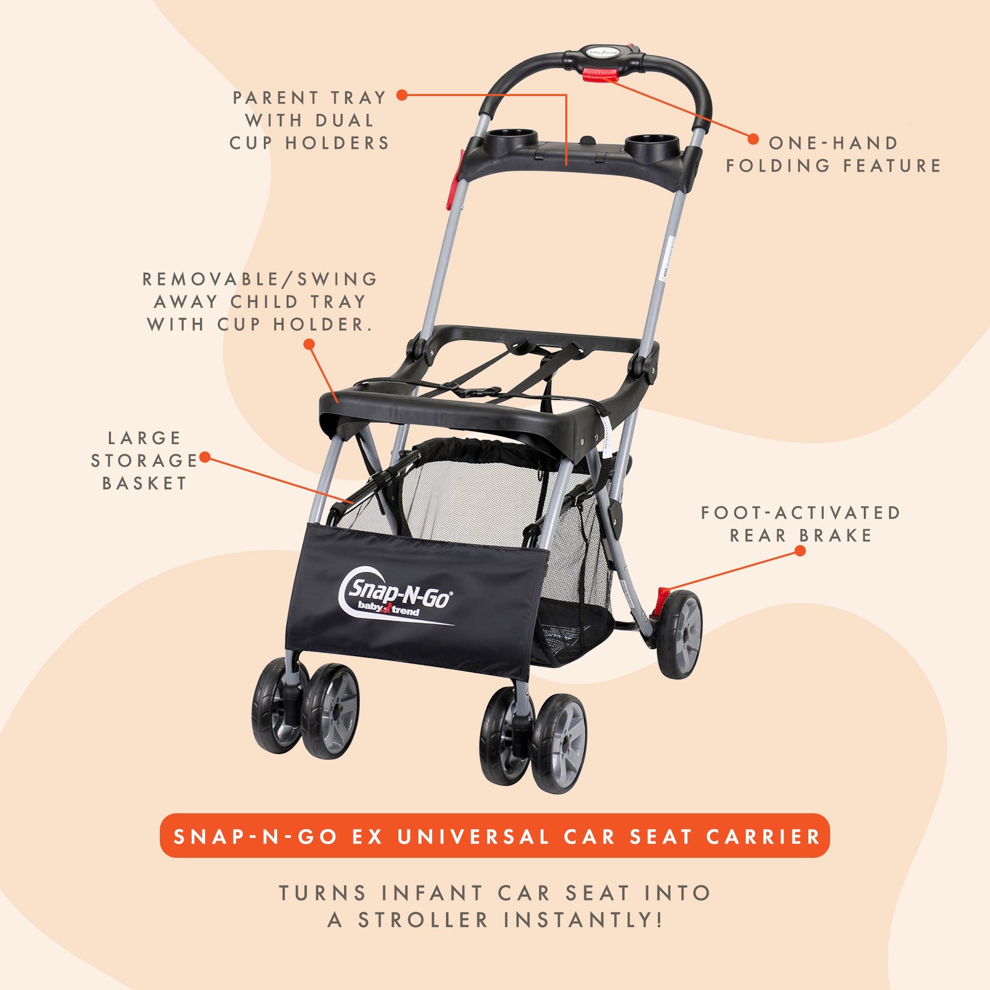 Baby Trend Snap N Go EX Universal Infant Car Seat Carrier Frame (Open Box)