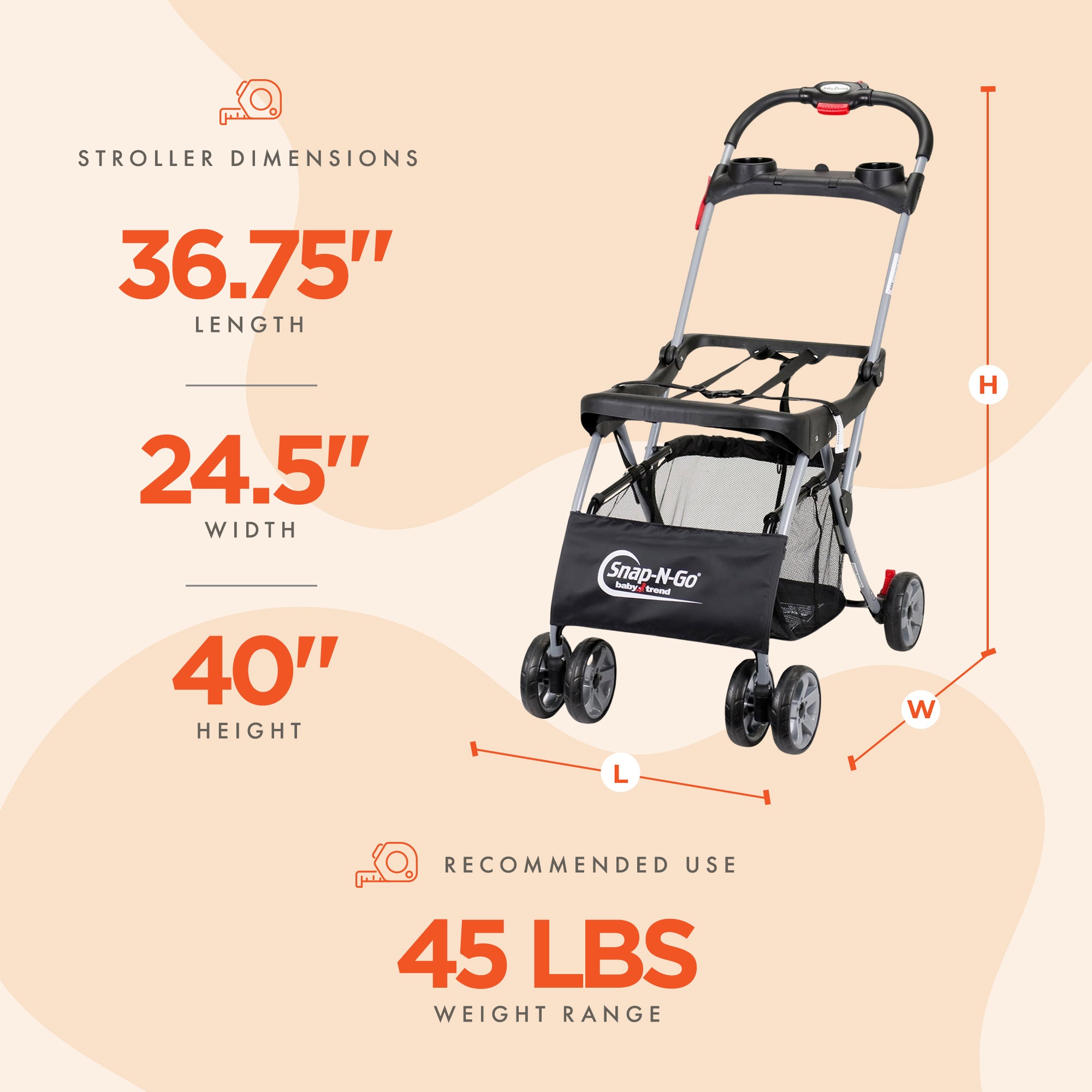 Baby Trend Snap N Go EX Universal Infant Car Seat Carrier Frame | SG13105 - VMInnovations