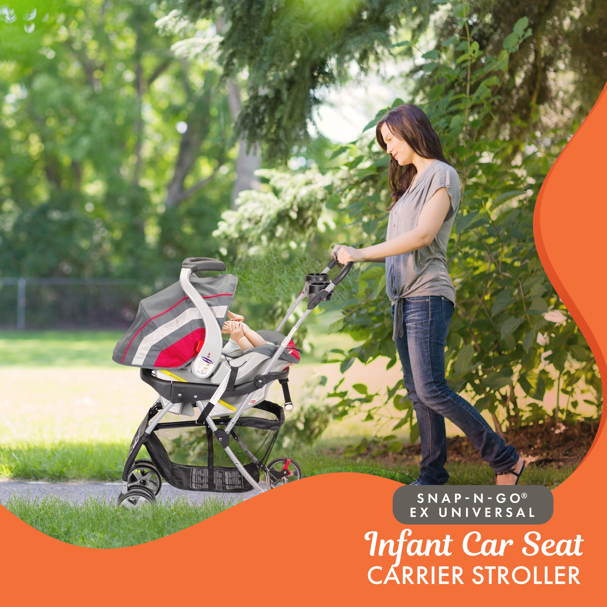 Baby Trend Snap N Go EX Infant Car Seat Frame & Travel System Cover, Black/Khaki - VMInnovations
